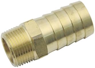 LTWFITTING Brass Fitting Connector 1-Inch Hose Barb x 3/4-Inch NPT Male Fuel Water(Pack of 5)