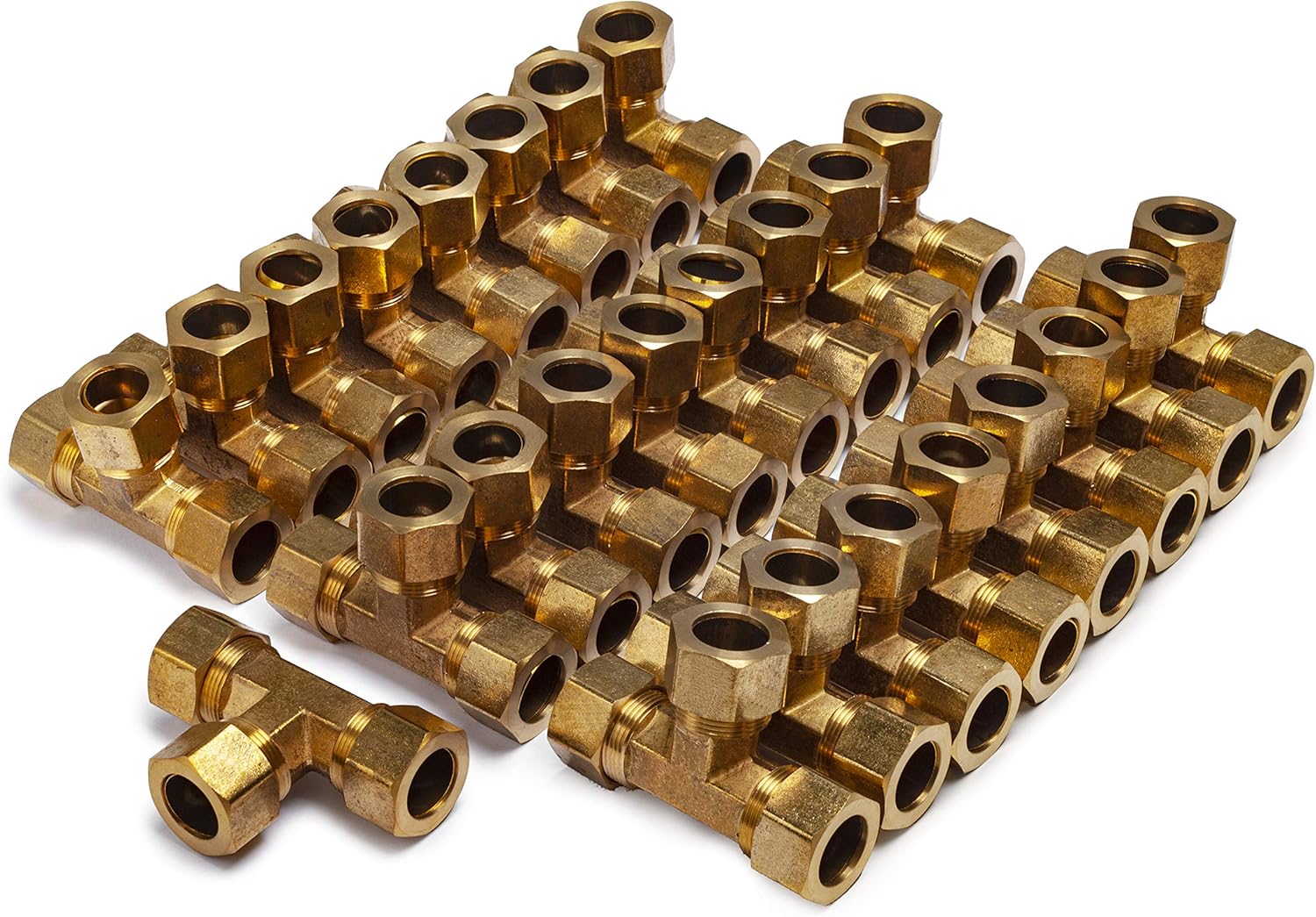 LTWFITTING 3/4-Inch OD Compression Tee,Brass Compression Fitting(Pack of 50)