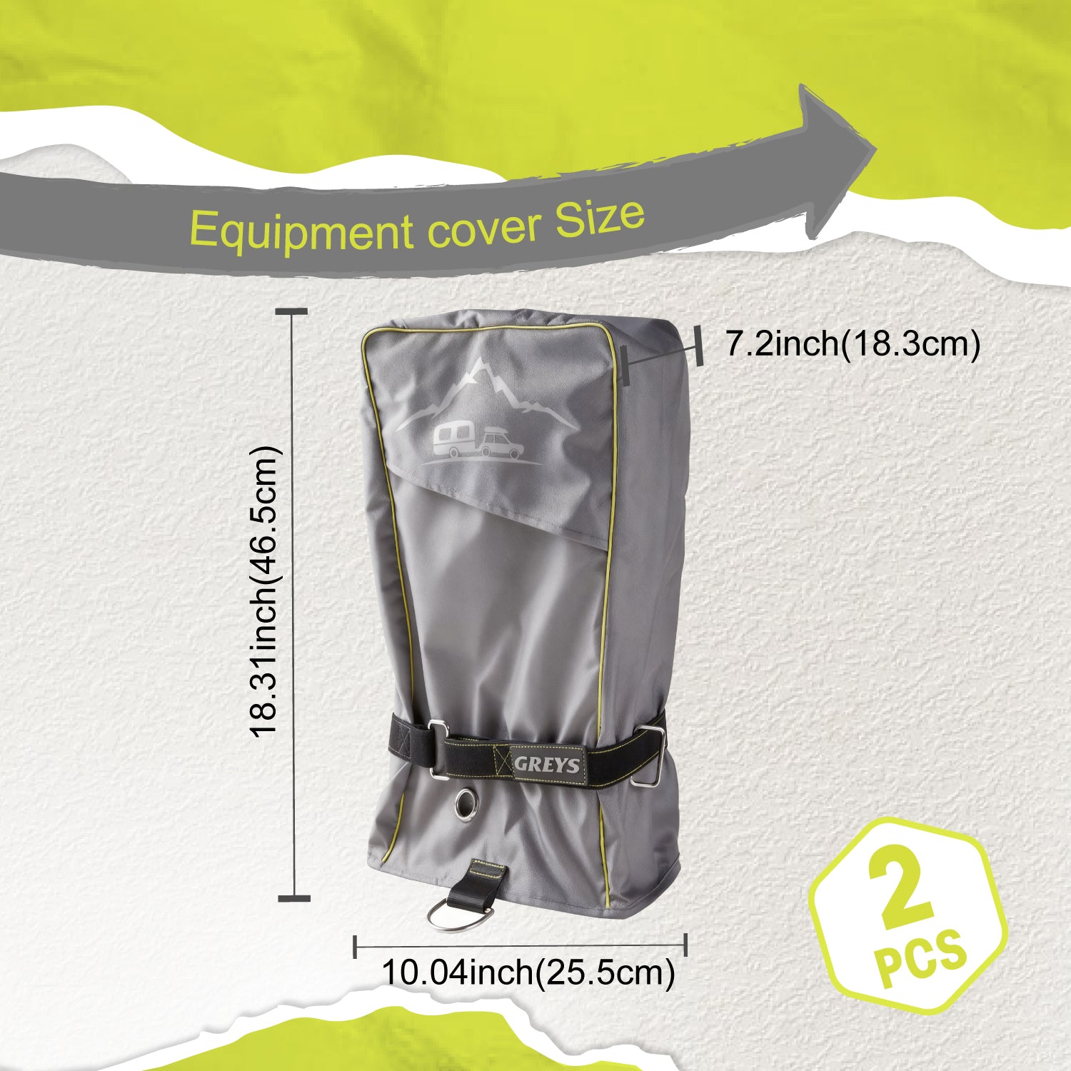 COMFACO RV Electric Tongue Jack Head Cover, Features 3 Layers of Water-Resilient Breathable Material & Adjustable Drawstring Closure, Universal Protective Cover for Outside RV Parts RV Accessories, 18"H x 7.5"W x 8.5"D  (Pack of 2)