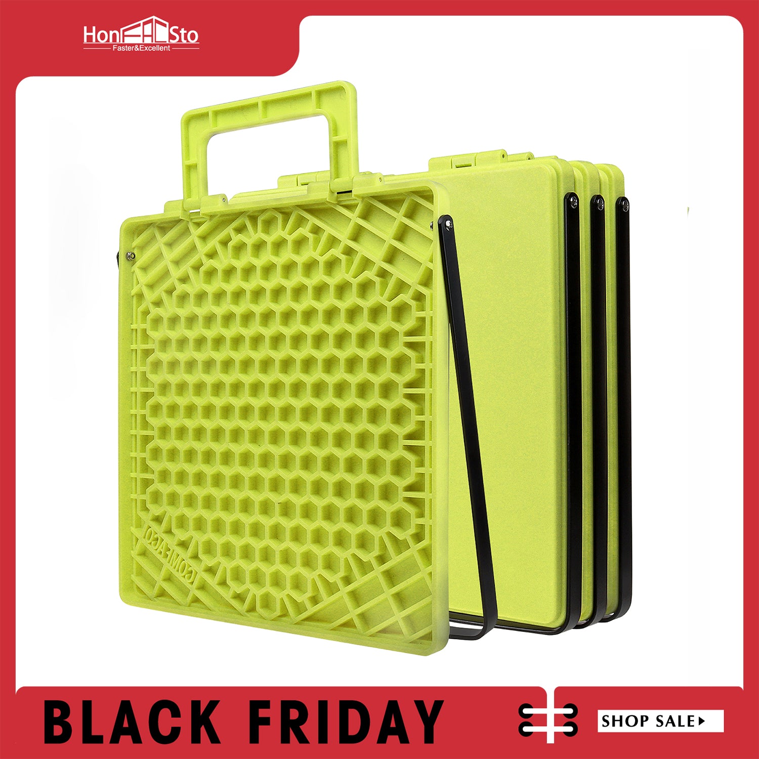 COMFACO RV Stabilizer Large Jack Pads with Iron Handle Prevent Sinking into Soft Ground 12.5 Inch x 12.3 Inch (Pack of 4, 2 Set)