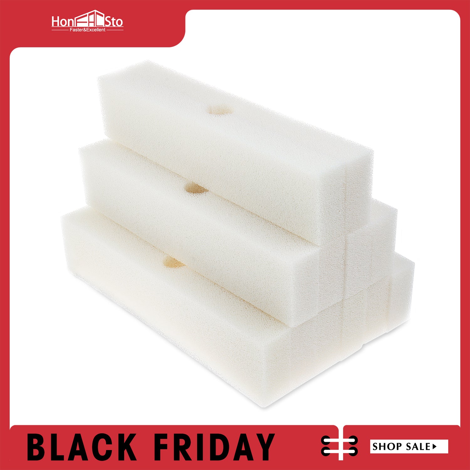 LTWHOME Foam Filter Pads Suitable for Fluval FX4 / FX5 / FX6 (Pack of 12)