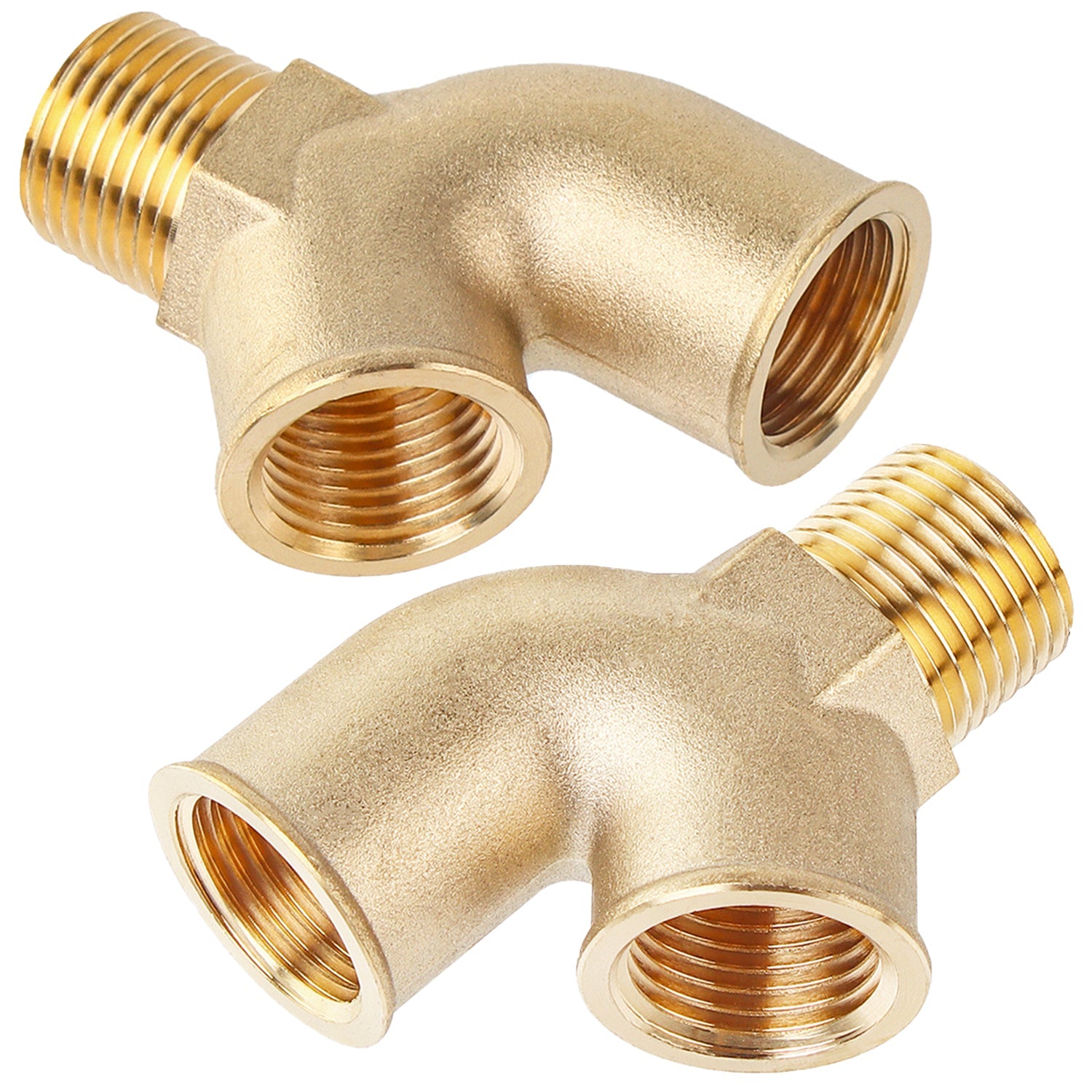 LTWFITTING Brass Y Shaped 1/2" NPT Female x 1/2" NPT Female x 1/2" NPT Male Pipe Fitting Adapter Connector Water Boat (Pack of 2)