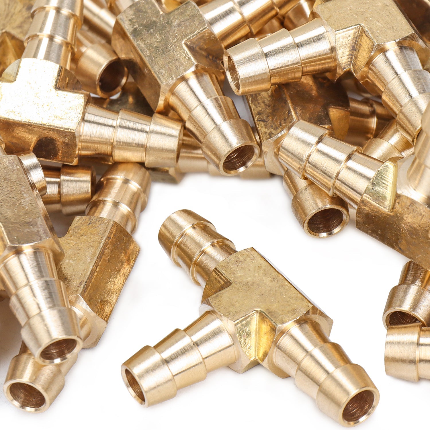 LTWFITTING Brass Barb Tee Fitting 5/16 inch / 8 mm ID Hose (Pack of 200)