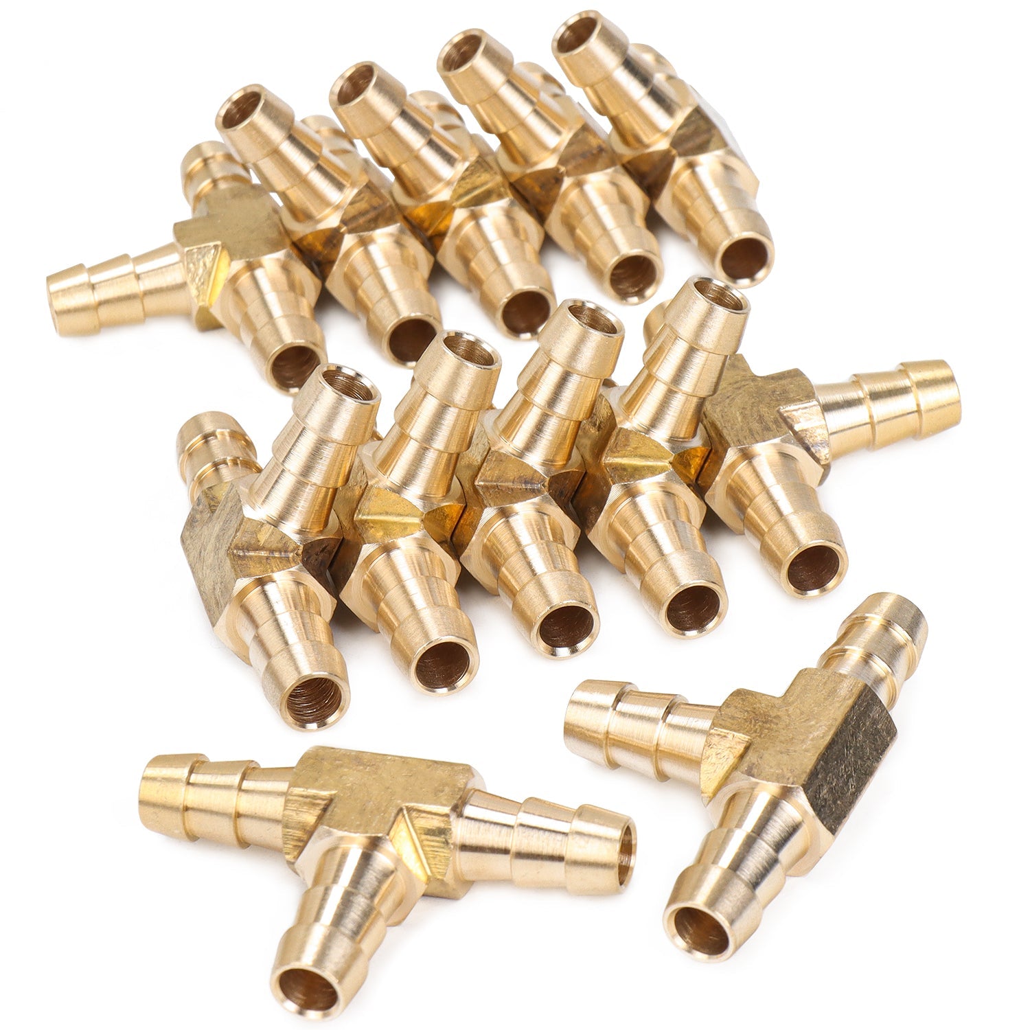 LTWFITTING Brass Barb Tee Fitting 5/16 inch / 8 mm ID Hose (Pack of 25)