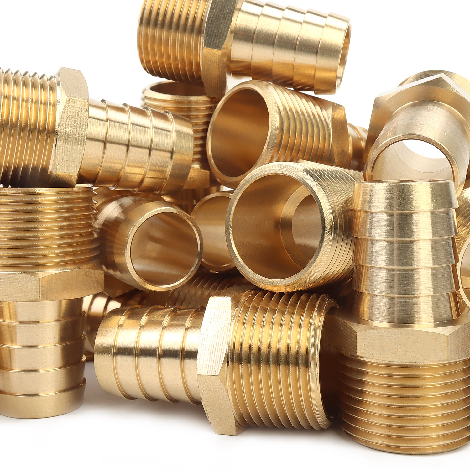 LTWFITTING Brass Fitting Connector 1/2-Inch Hose Barb x 3/4-Inch NPT Male Fuel Gas Water(Pack of 20)