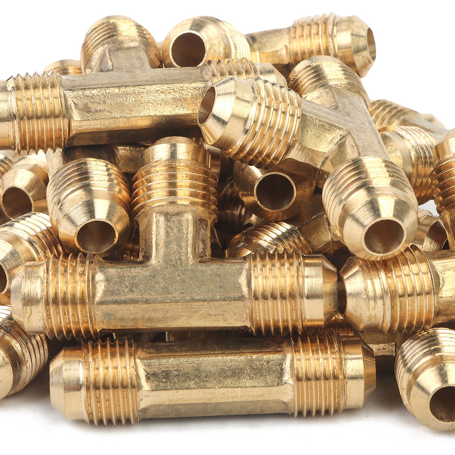 LTWFITTING Brass 5/16 Inch OD Flare Tee,Brass Flare Tube Fitting(Pakc of 200)