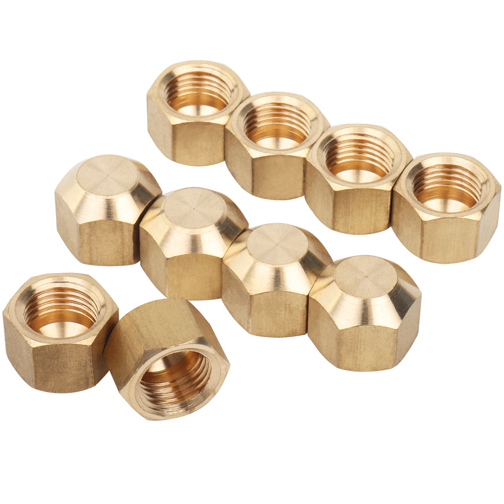 LTWFITTING Brass 5/16 Inch OD Flare Cap, Brass Flare Tube Fitting(Pack of 10)