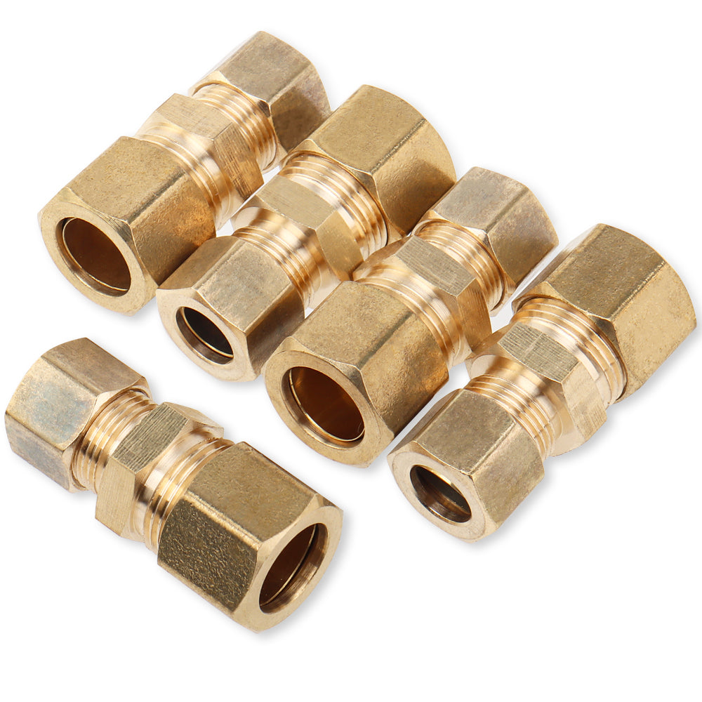 LTWFITTING 1/2-Inch OD x 3/8-Inch OD Compression Reducing Union,Brass Compression Fitting(Pack of 5)