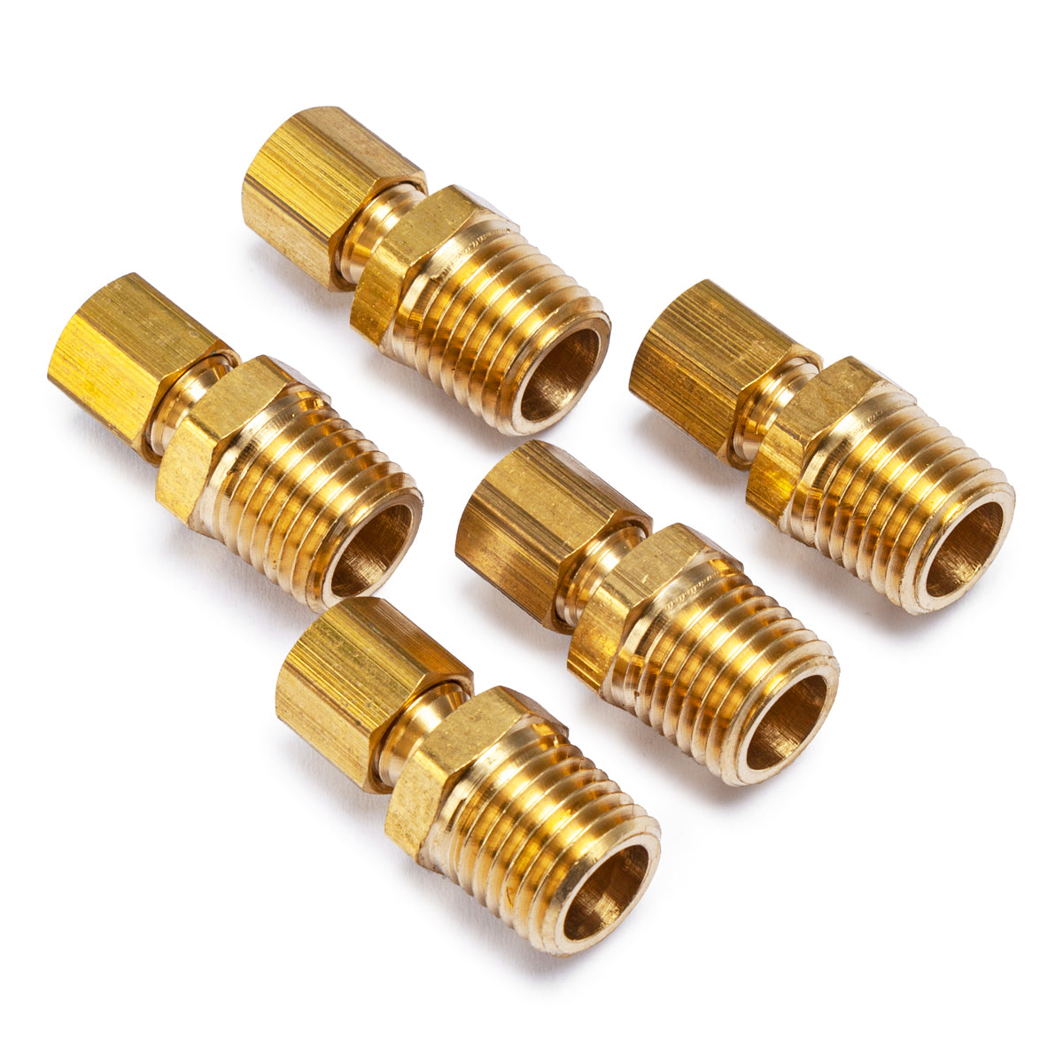 LTWFITTING Brass 3/16 OD x 1/4 Male NPT Compression Connector Fitting(Pack of 5)