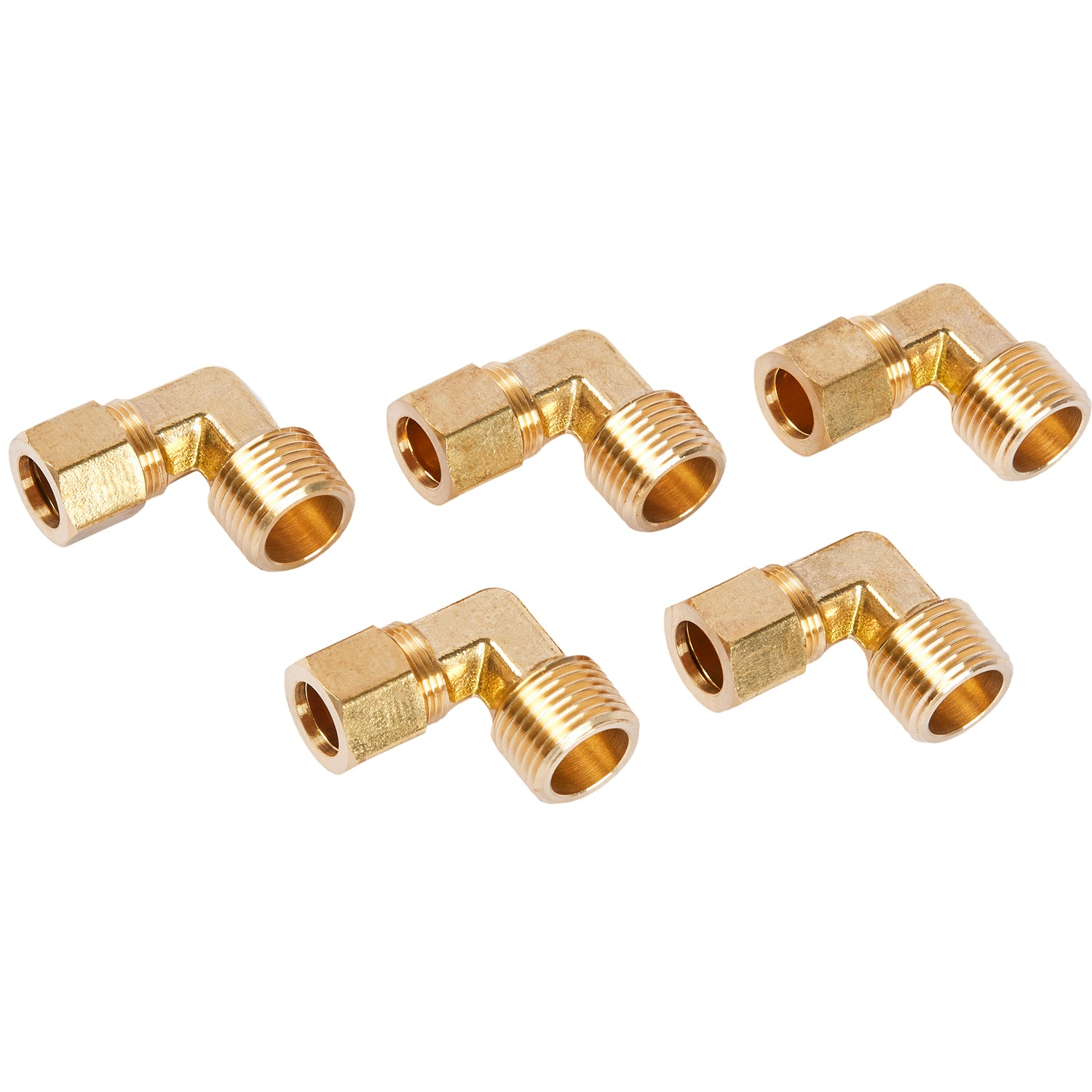 LTWFITTING 1/2-Inch OD x 1/2-Inch Male NPT 90 Degree Compression Elbow,Brass Compression Fitting(Pack of 5)