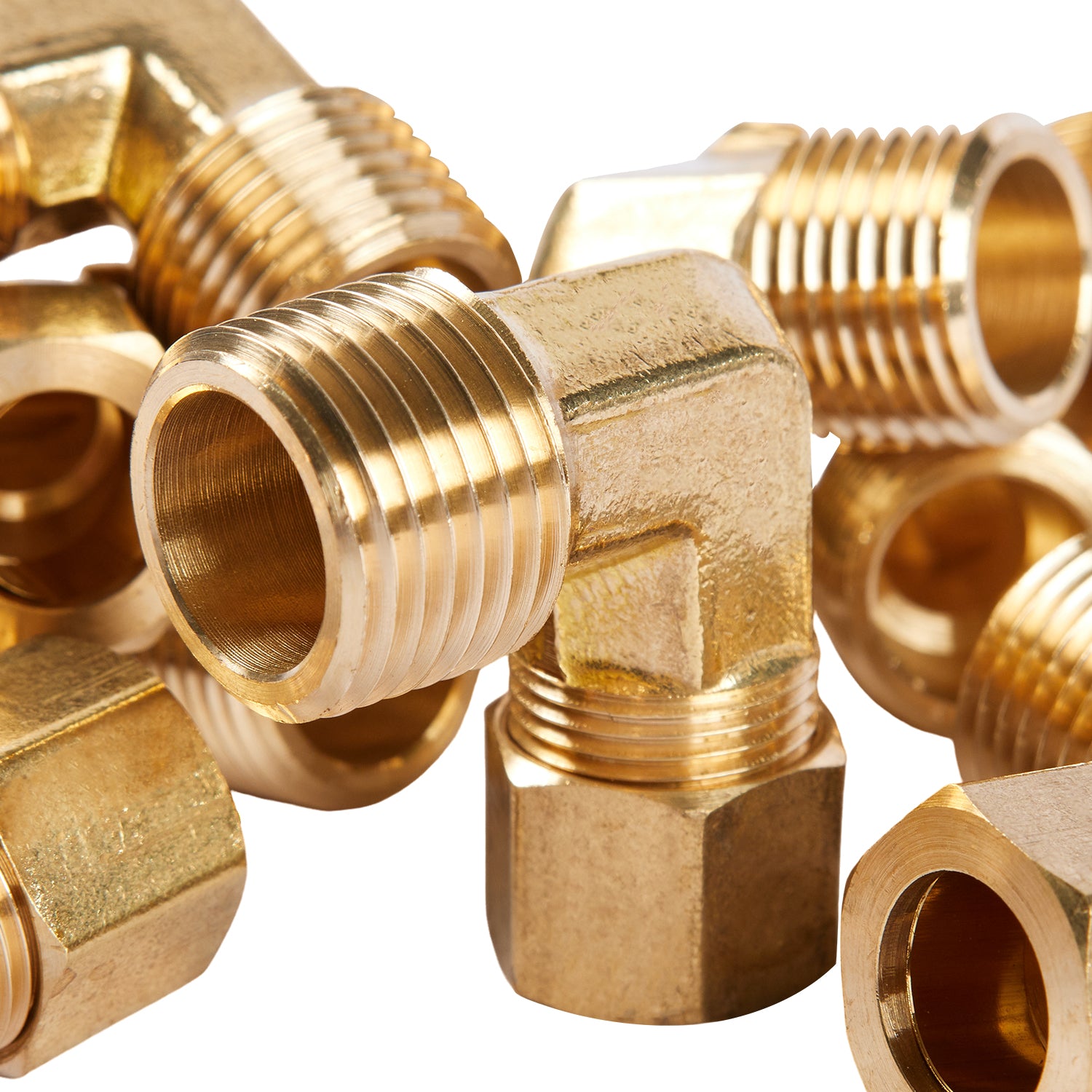 LTWFITTING 1/2-Inch OD x 1/2-Inch Male NPT 90 Degree Compression Elbow,Brass Compression Fitting(Pack of 100)