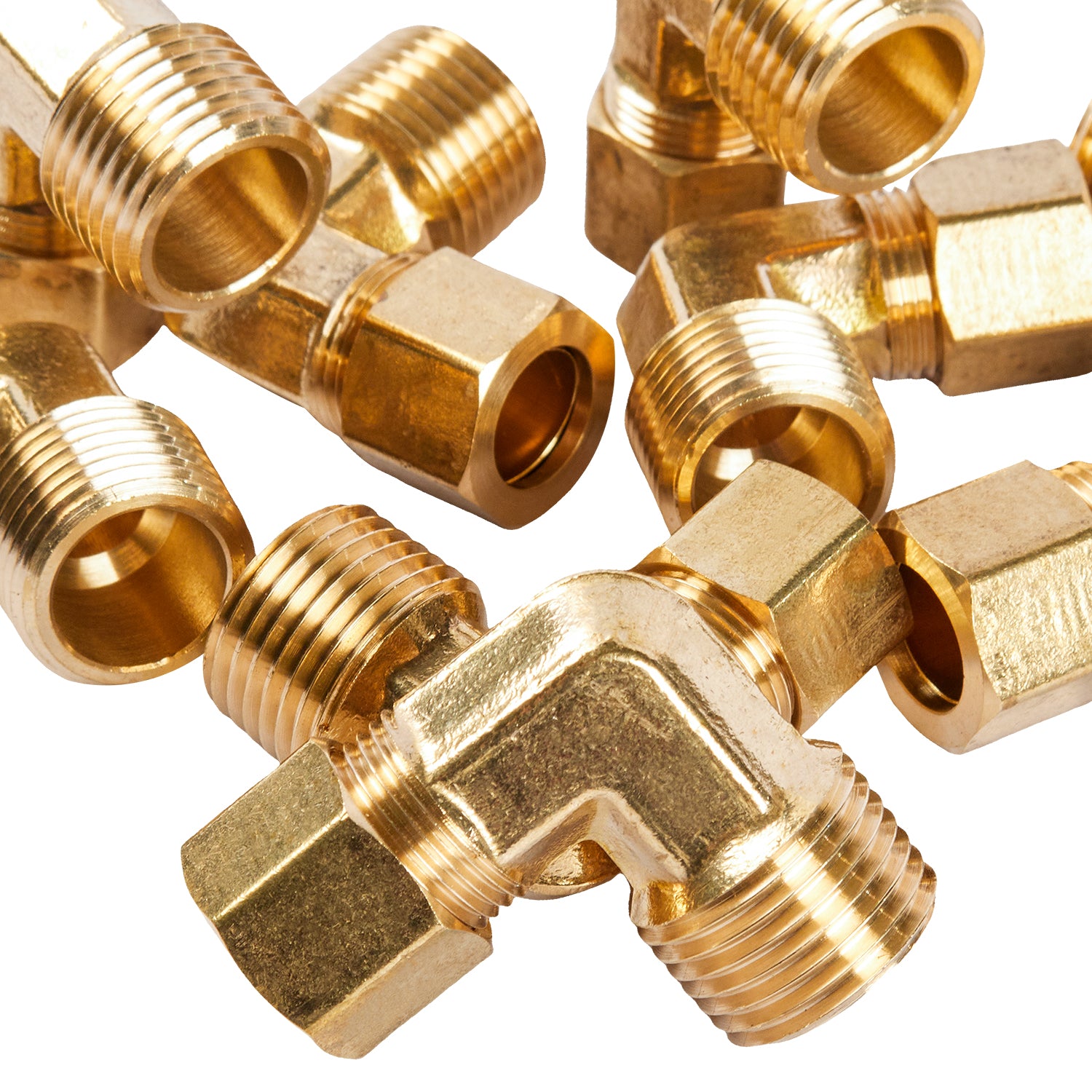 LTWFITTING 1/2-Inch OD x 1/2-Inch Male NPT 90 Degree Compression Elbow,Brass Compression Fitting(Pack of 20)