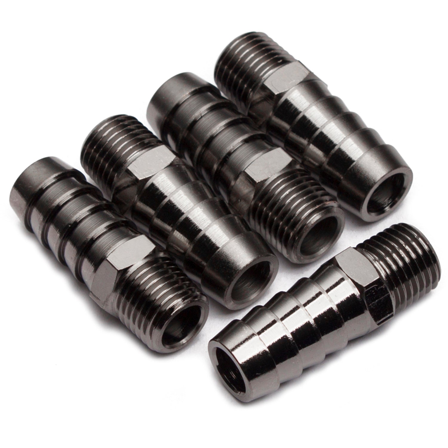 LTWFITTING Black Nickel Plating Brass Fitting Connector 1/2-Inch Hose Barb x 1/4-Inch NPT Male (Pack of 5)