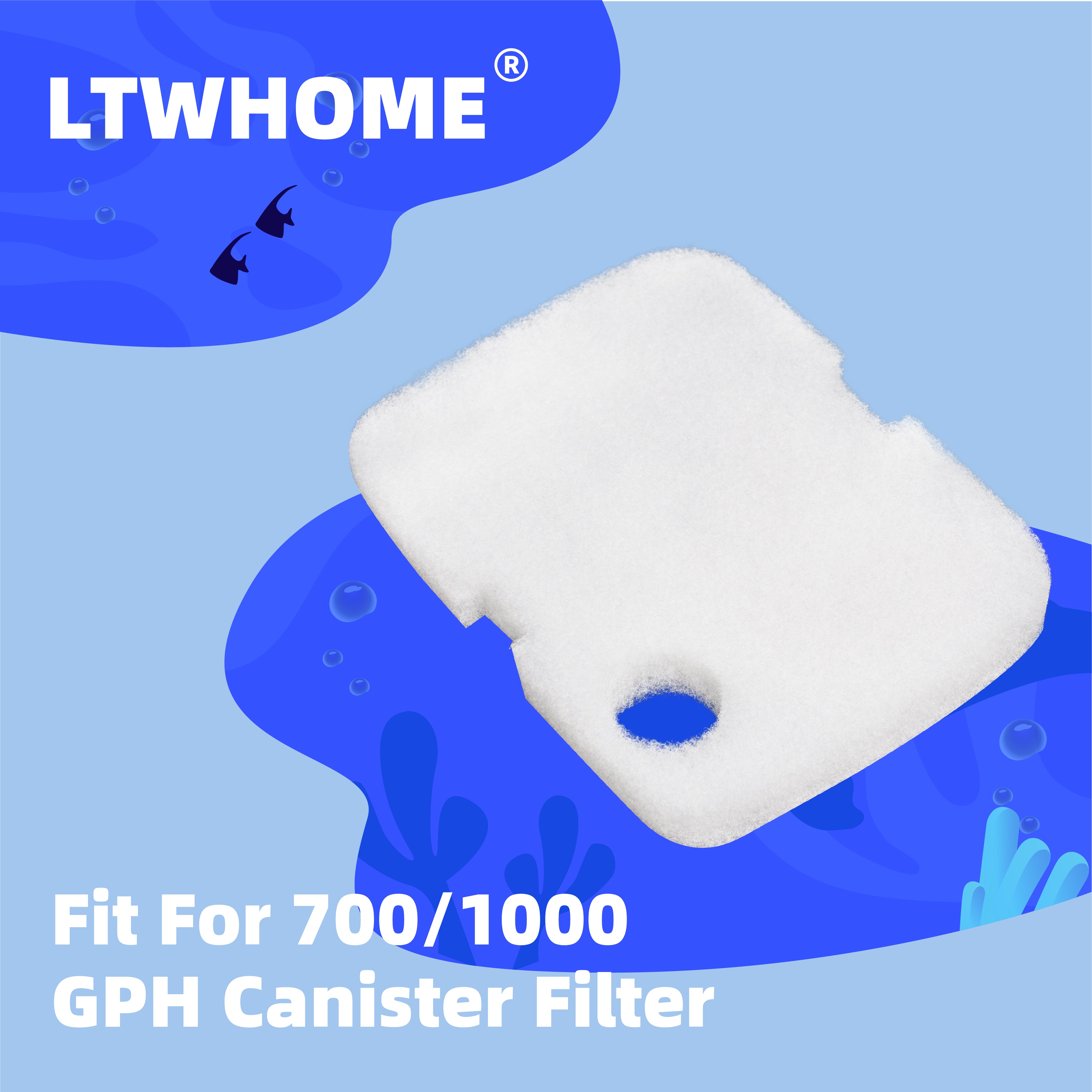 LTWHOME Floss Pads Fit for Cascade 700/1000 GPH Canister Filter (Pack of 30)