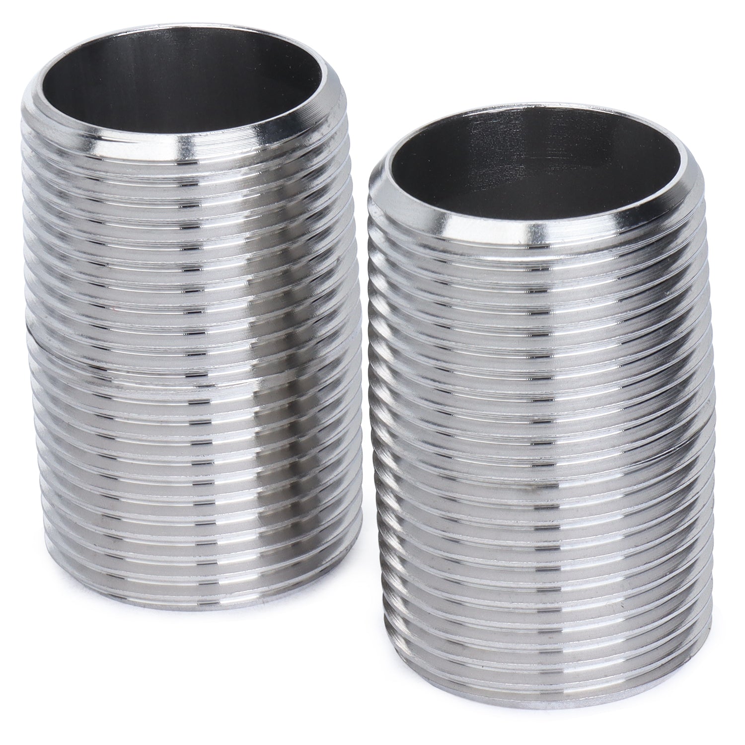 LTWFITTING Stainless Steel 316 Pipe 2 Inch Long Nipple Fitting 1 Inch Male NPT (Pack of 2)