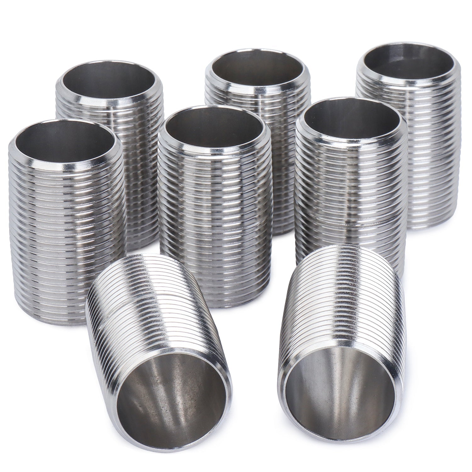 LTWFITTING Stainless Steel 316 Pipe 2 Inch Long Nipple Fitting 1 Inch Male NPT (Pack of 20)