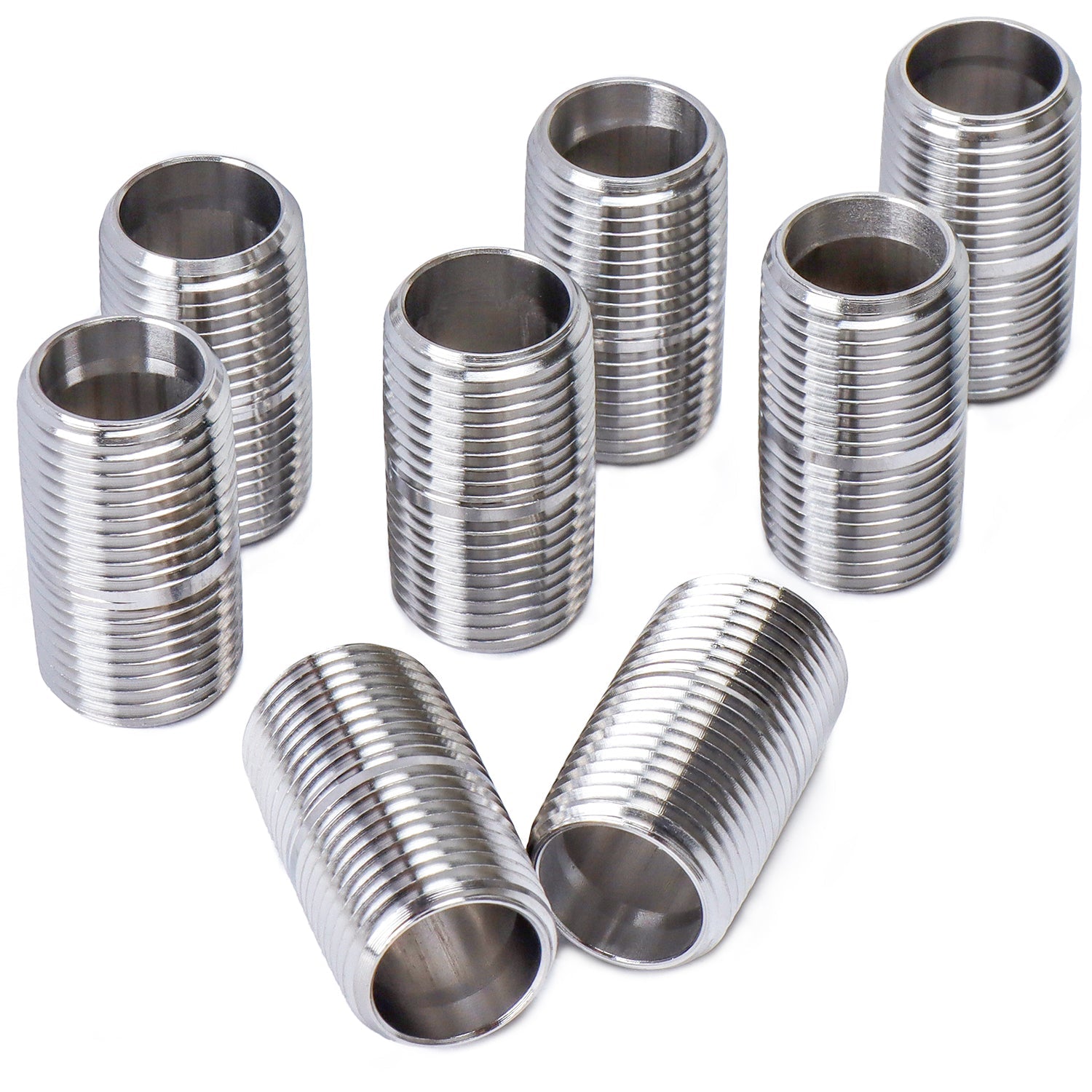 LTWFITTING Stainless Steel 316 Pipe 1-1/2 Inch Close Nipple Fitting 1/2 Inch Male NPT (Pack of  25)