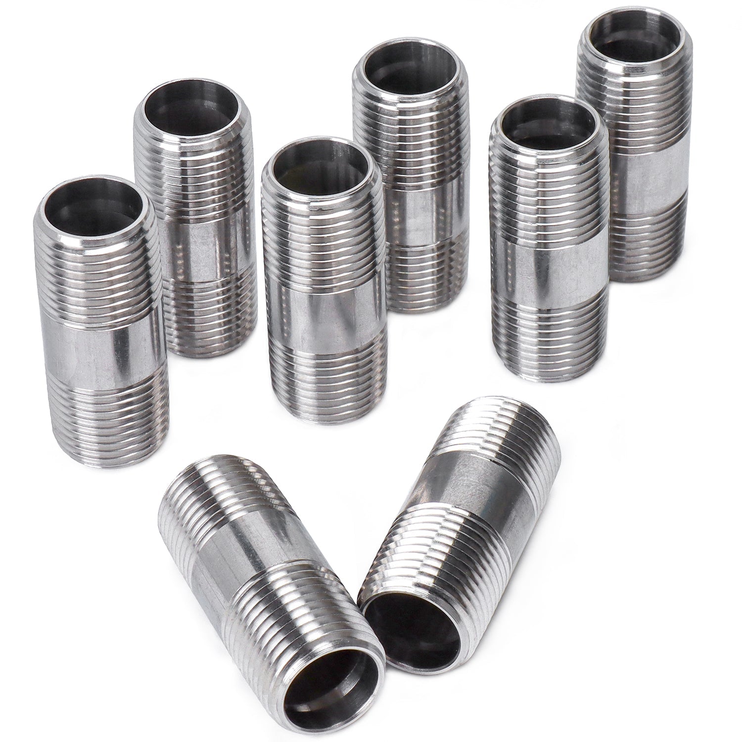 LTWFITTING Stainless Steel 316 Pipe 2 Inch Long Nipple Fitting 1/2 Inch Male NPT (Pack of 20)