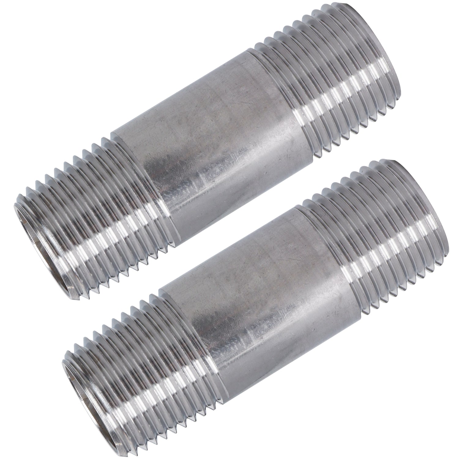 LTWFITTING Stainless Steel 316 Pipe 2-1/2 Inch Long Nipple Fitting 1/2 Inch Male NPT (Pack of 2)