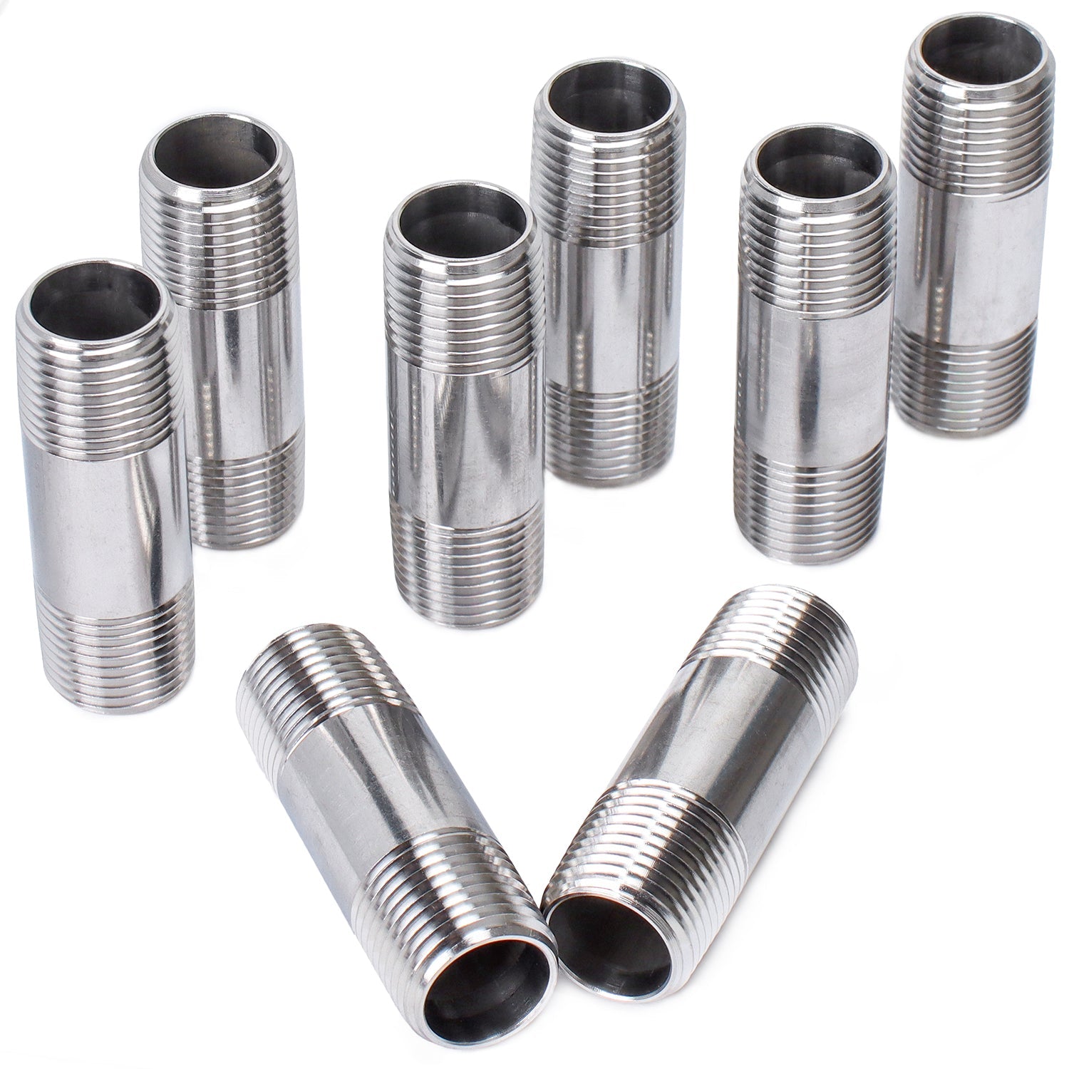 LTWFITTING Stainless Steel 316 Pipe 2-1/2 Inch Long Nipple Fitting 1/2 Inch Male NPT (Pack of 20)