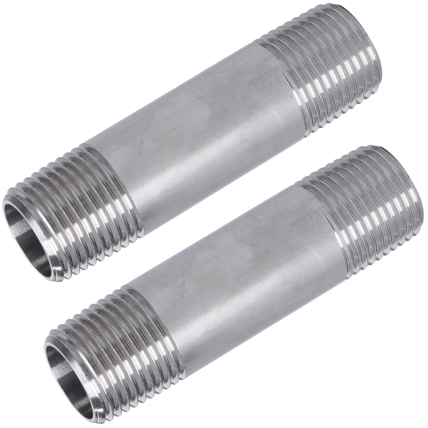 LTWFITTING Stainless Steel 316 Pipe 3 Inch Long Nipple Fitting 1/2 Inch Male NPT (Pack of 2)