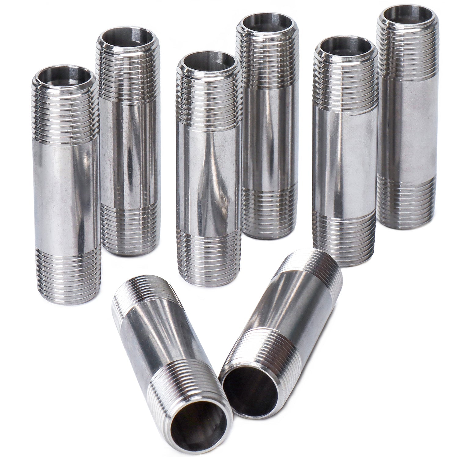 LTWFITTING Stainless Steel 316 Pipe 3 Inch Long Nipple Fitting 1/2 Inch Male NPT (Pack of 20)