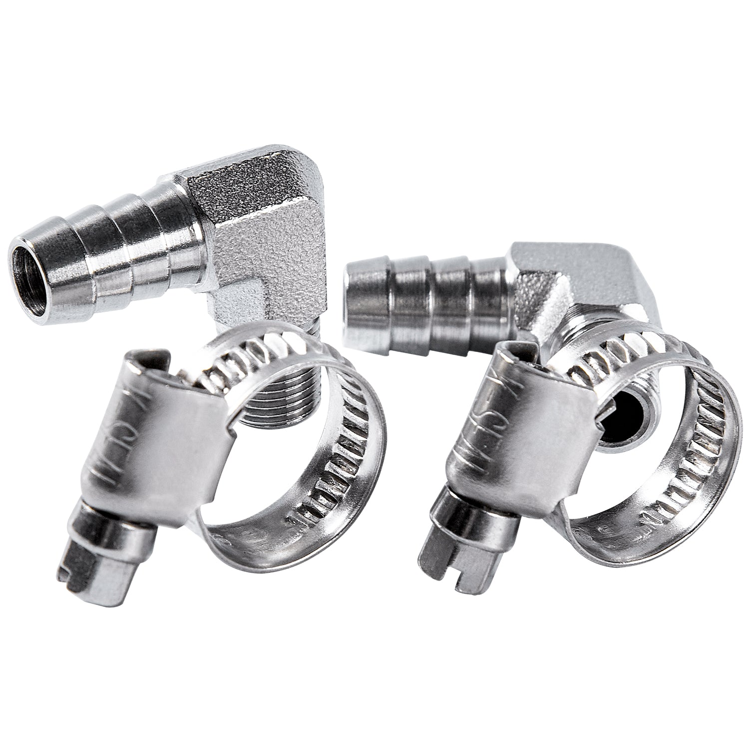 LTWFITTING 2 Sets Repair Kit Stainless Steel 316 3/8 Inch ID Hose x 1/8 Inch Male NPT Barb Elbow with 3/8 - 5/8 Inch (10-16mm) Hose Clamp