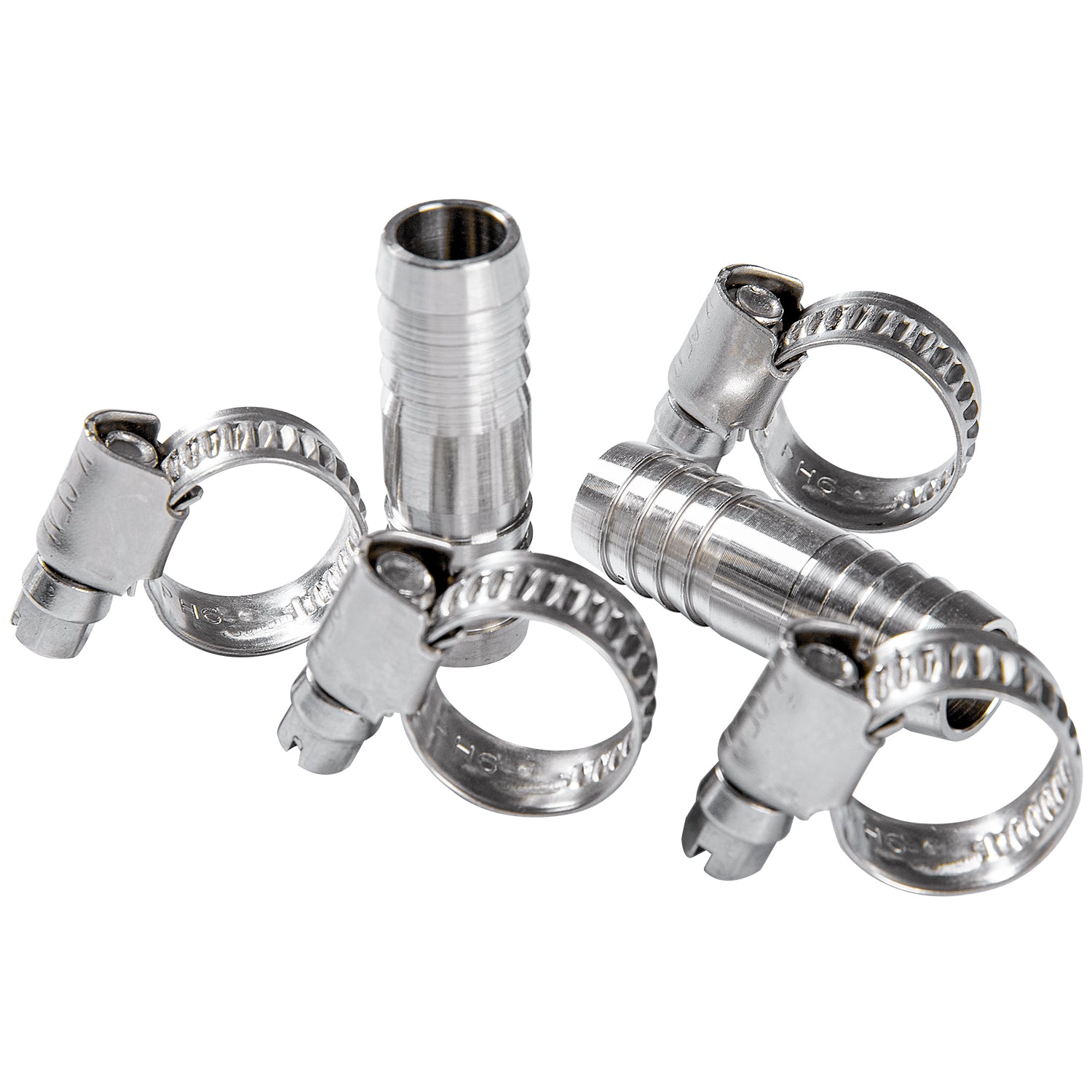 LTWFITTING 2 Sets Repair Kit Stainless Steel 316 1/2 Inch ID Hose Barb Splicer with 3/8 - 5/8 Inch (10-16mm) Hose Clamp