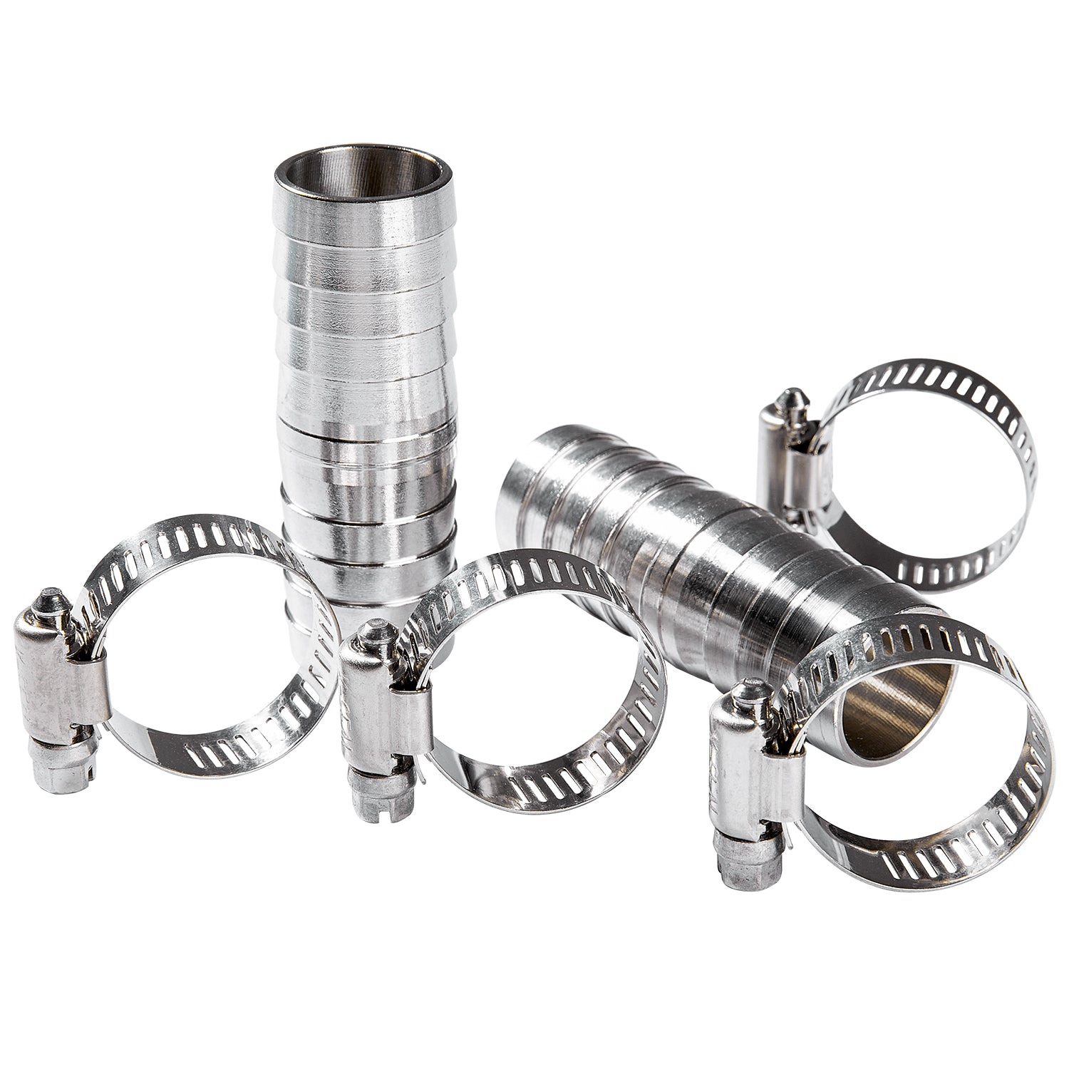 LTWFITTING 2 Sets Repair Kit Stainless Steel 316 1 Inch ID Hose Barb Splicer with 3/4 ¨C1-1/4 Inch(17-32mm) Hose Clamp
