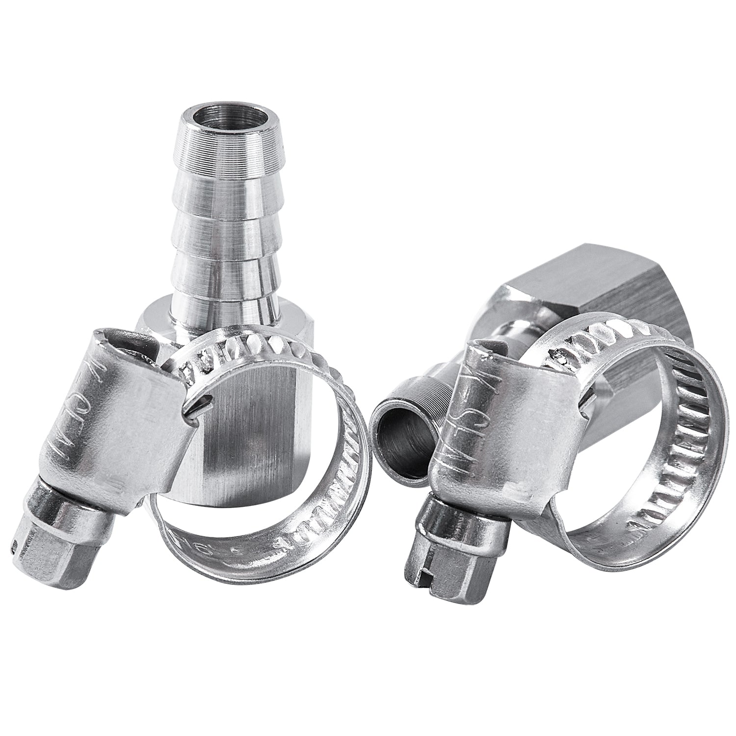 LTWFITTING 2 Sets Repair Kit Stainless Steel 316 3/8 Inch ID Hose x 1/4 Inch Female NPT Connector with 3/8 - 5/8 Inch (10-16mm) Hose Clamp