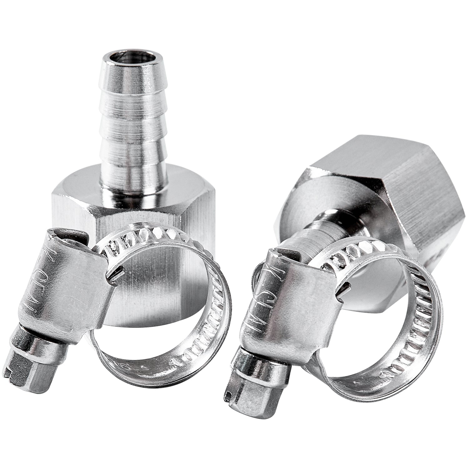 LTWFITTING 2 Sets Repair Kit Stainless Steel 316 3/8 Inch ID Hose x 1/2 Inch Female NPT Connector with 3/8 - 5/8 Inch (10-16mm) Hose Clamp