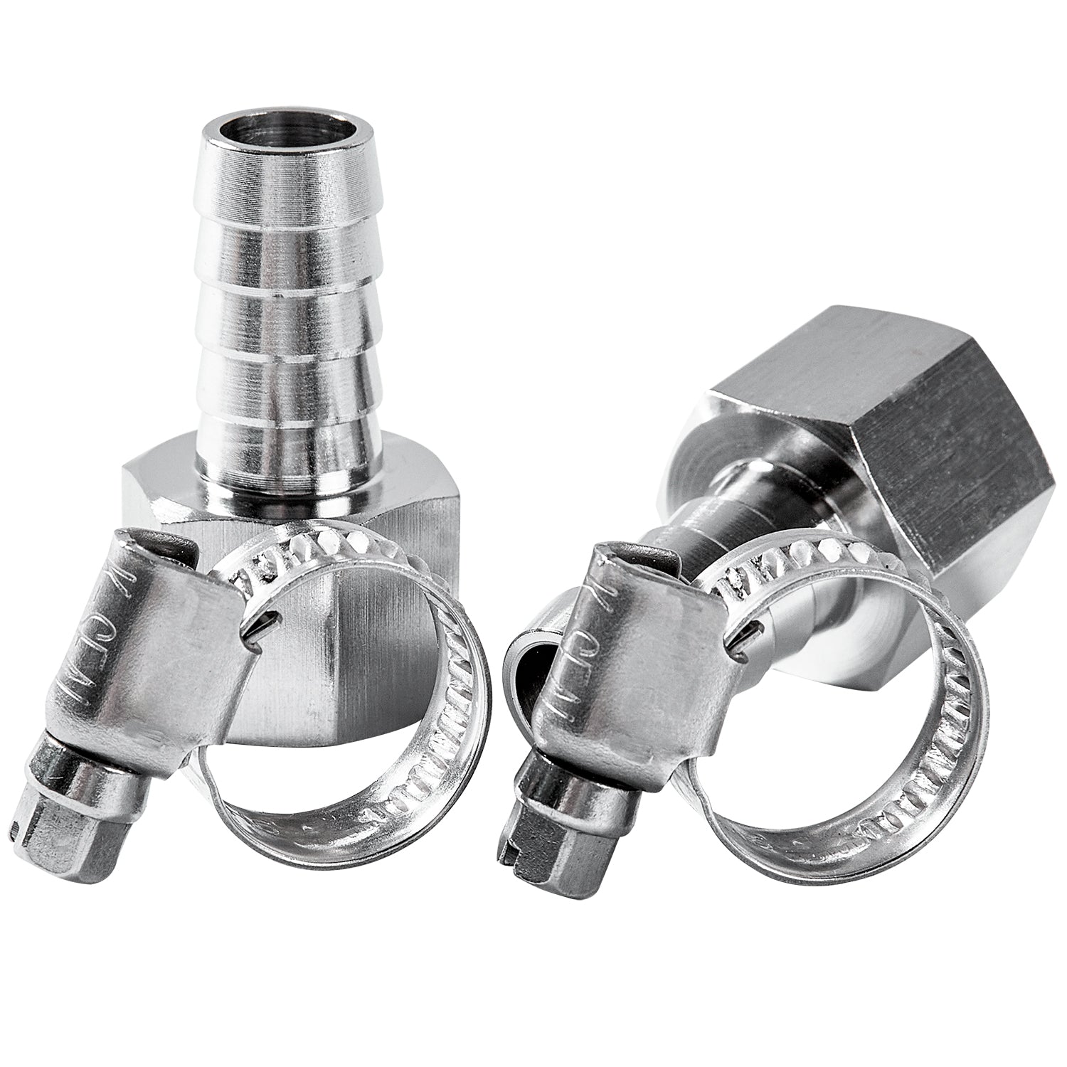 LTWFITTING 2 Sets Repair Kit Stainless Steel 316 1/2 Inch ID Hose x 1/2 Inch Female NPT Connector with 3/8 - 5/8 Inch (10-16mm) Hose Clamp