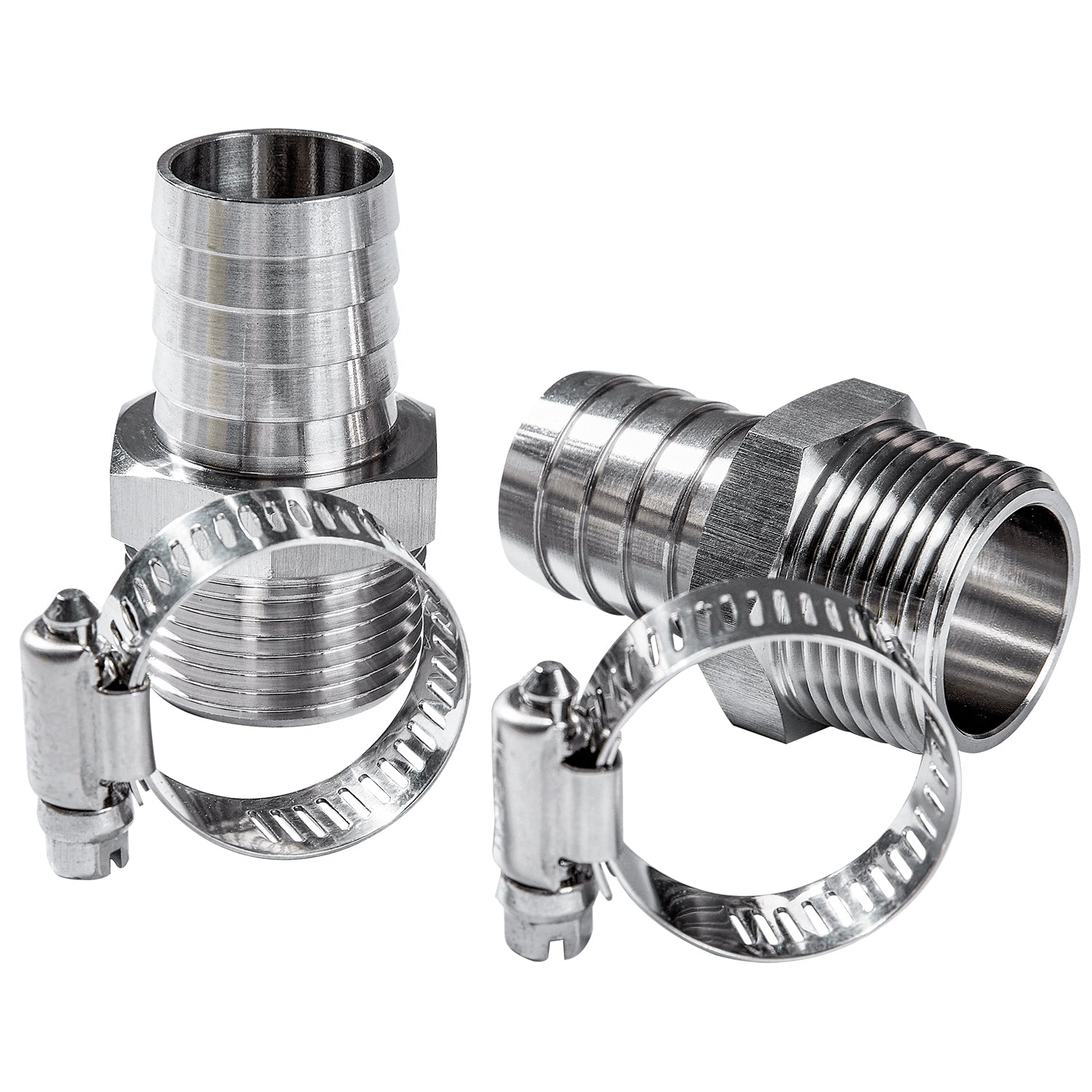 LTWFITTING 2 Sets Repair Kit Stainless Steel 316 1 Inch ID Hose x 1 Inch Male NPT Barb Connector with 3/4 ¨C1-1/4 Inch (17-32mm) Hose Clamp