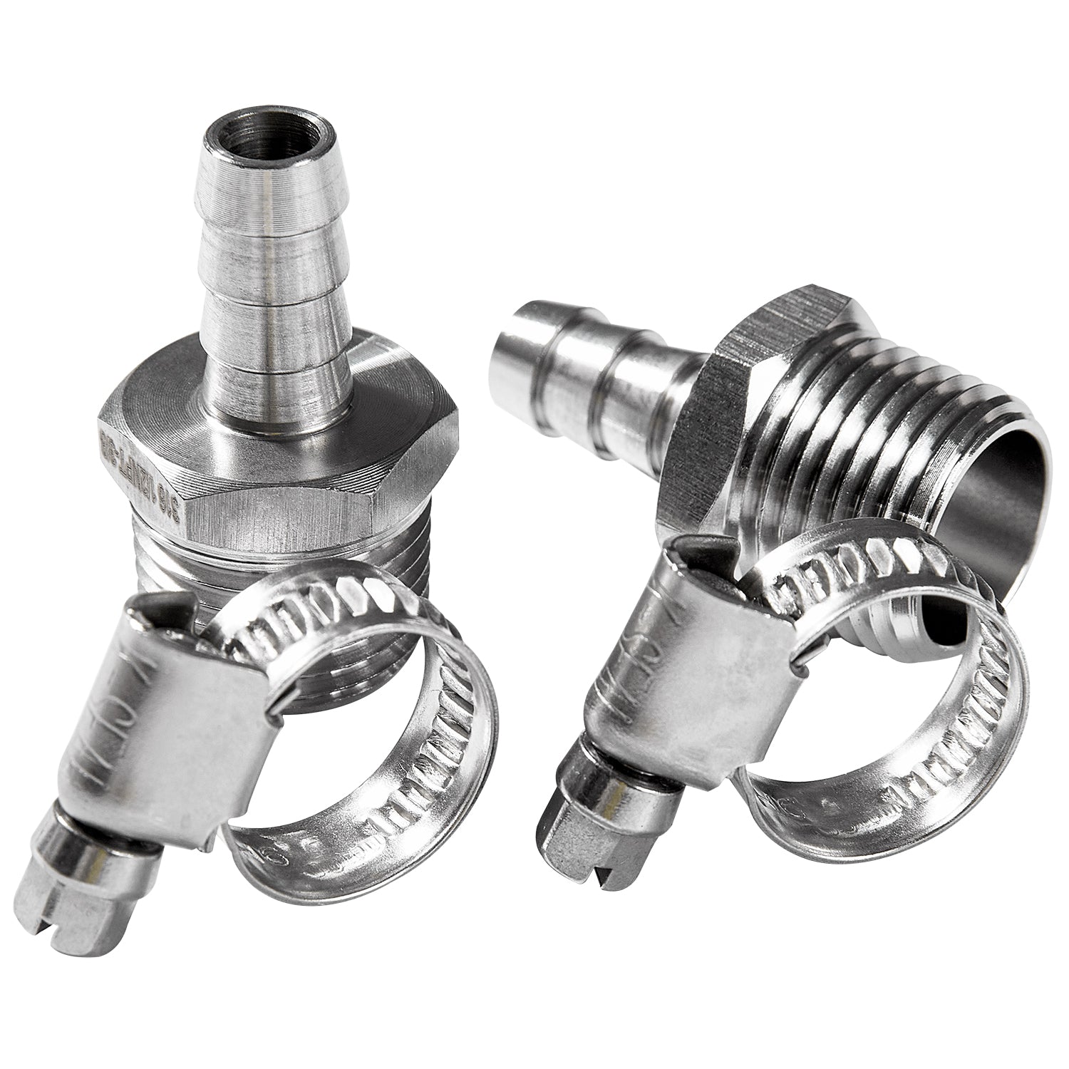 LTWFITTING 2 Sets Repair Kit Stainless Steel 316 3/8 Inch ID Hose x 1/2 Inch Male NPT Barb Connector with 3/8 - 5/8 Inch (10-16mm) Hose Clamp