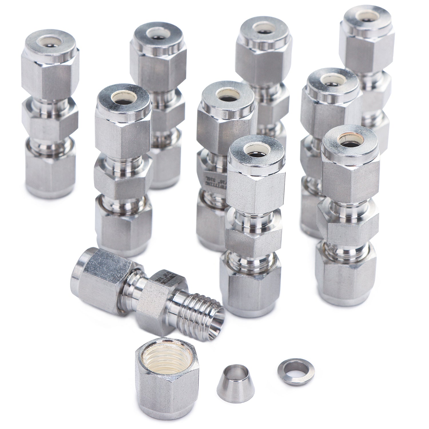 LTWFITTING 3/16-Inch OD Compression Union,Stainless Steel 316 Compression Fitting (Pack of 20)