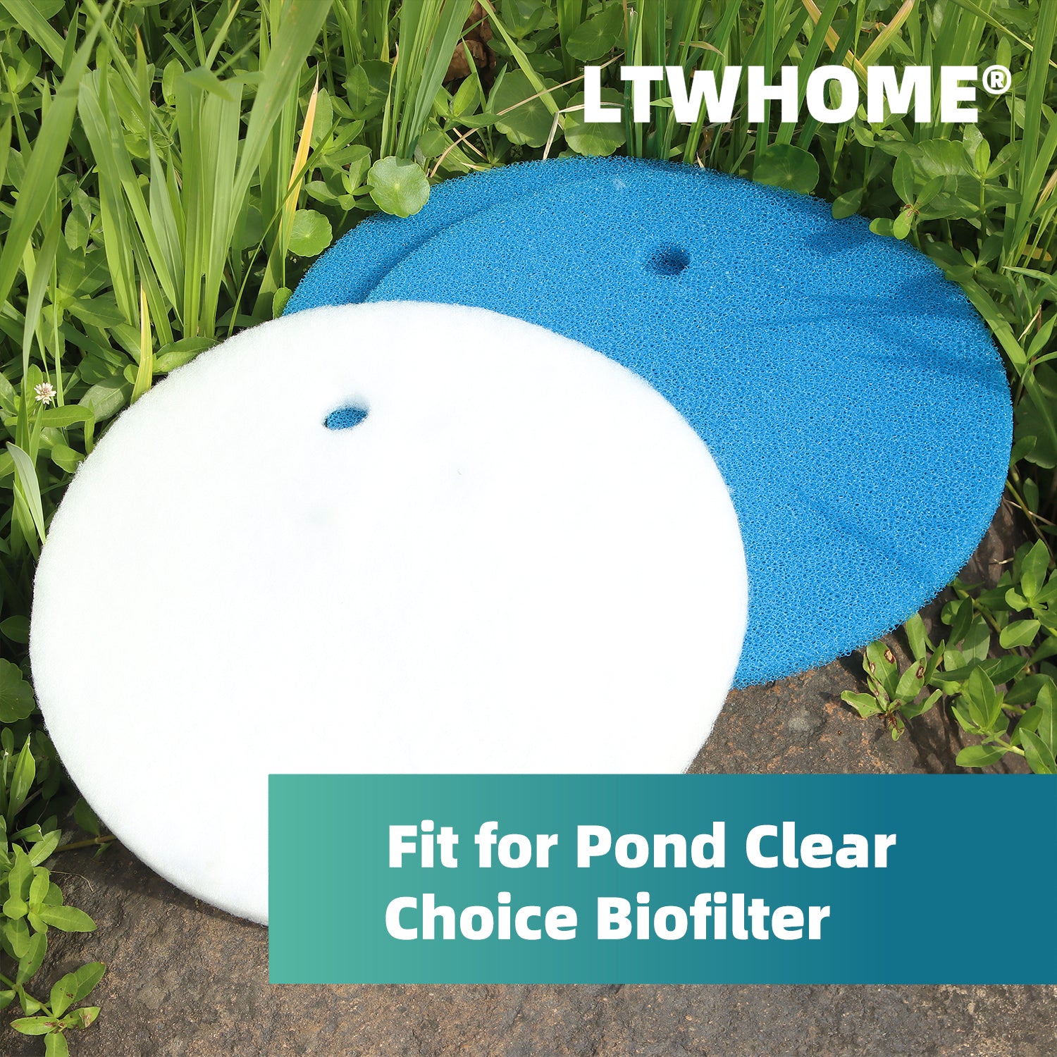 LTWHOME Compatible White Filter Floss and Blue Filter Pad Replacement for Tetra Pond Clear Choice Biofilter (Pack of 6)