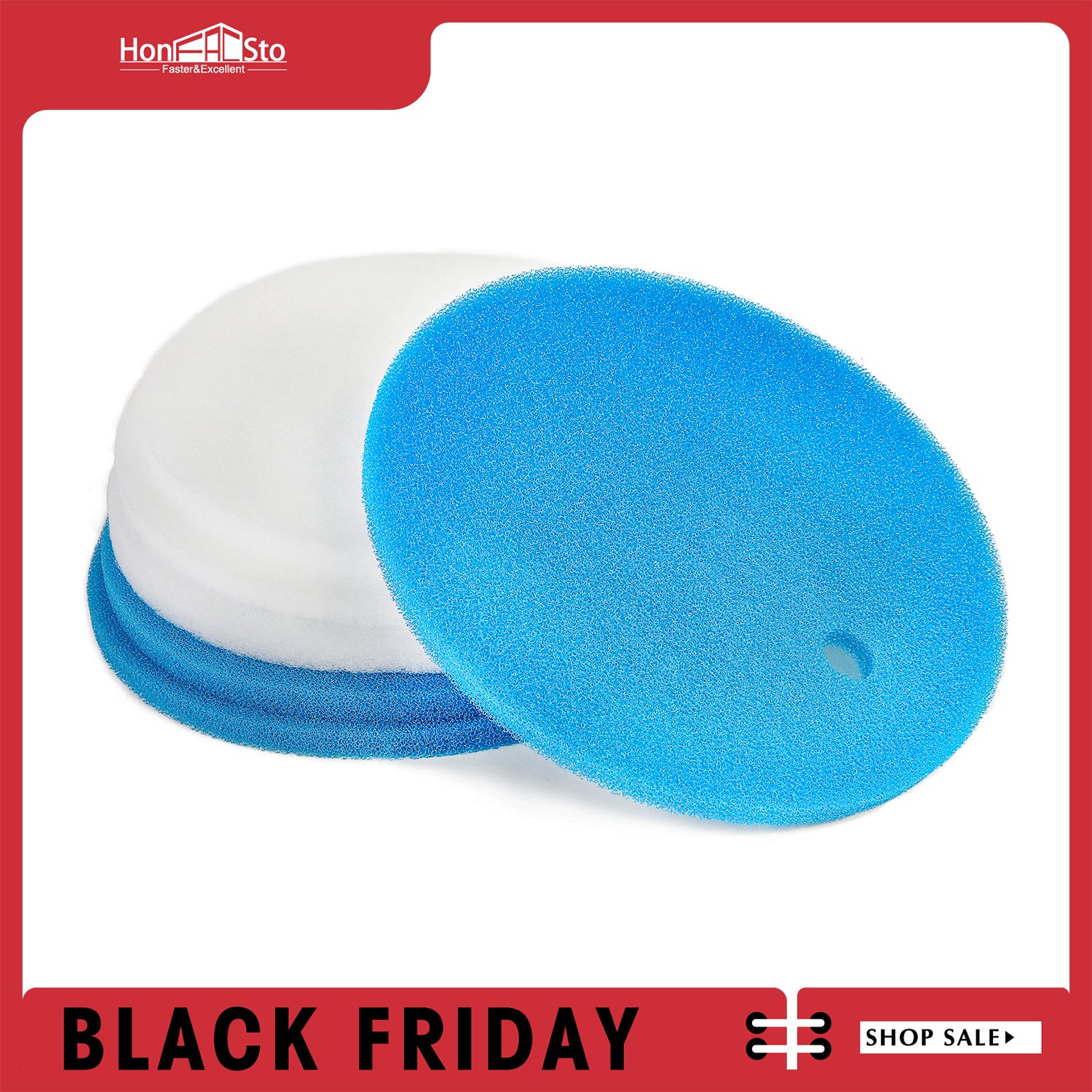 LTWHOME Compatible White Filter Floss and Blue Filter Pad Replacement for Tetra Pond Clear Choice Biofilter (Pack of 6)