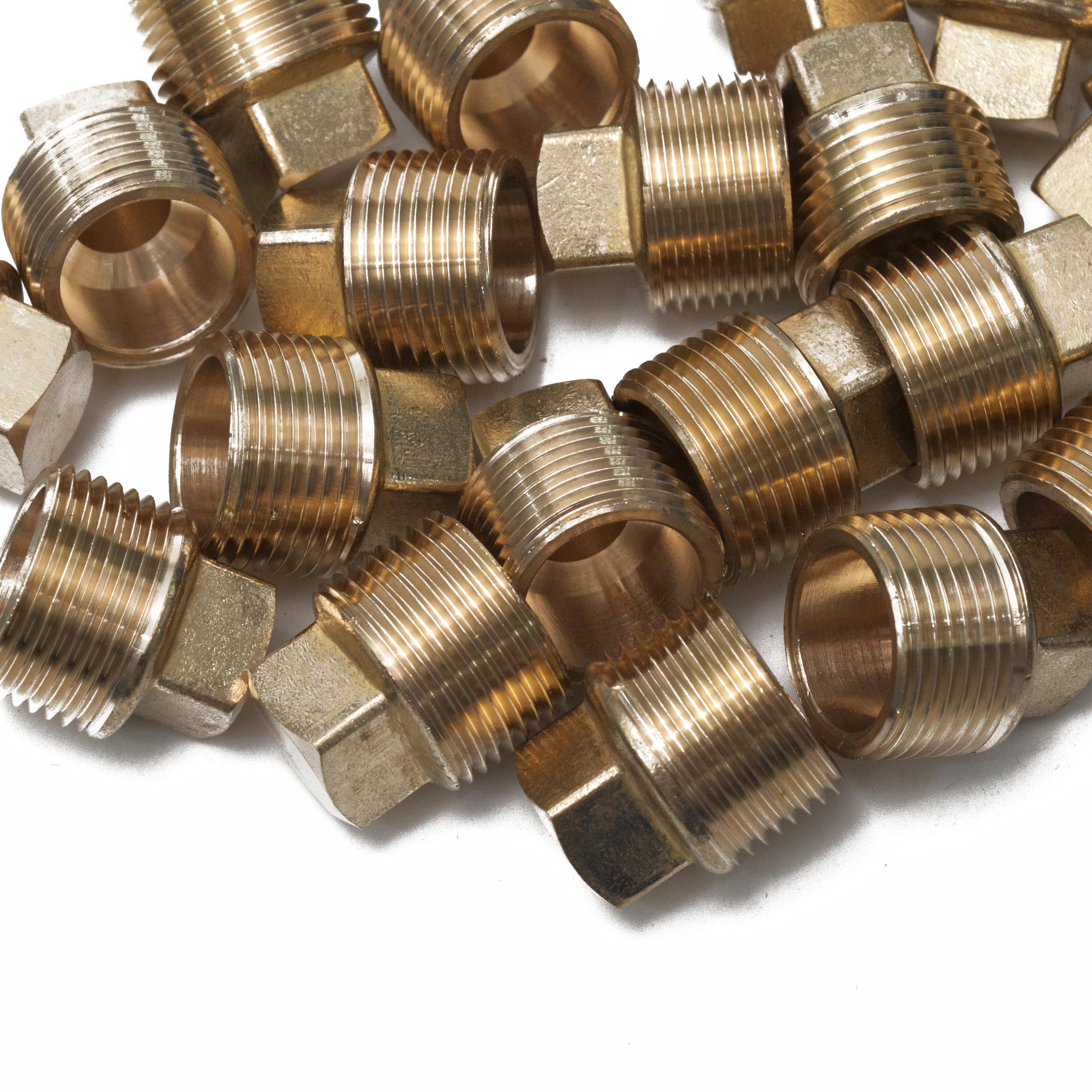 LTWFITTING Brass Pipe Square Head Plug Fittings 3/4 Inch Male NPT Air Fuel Water Boat(Pack of 200)
