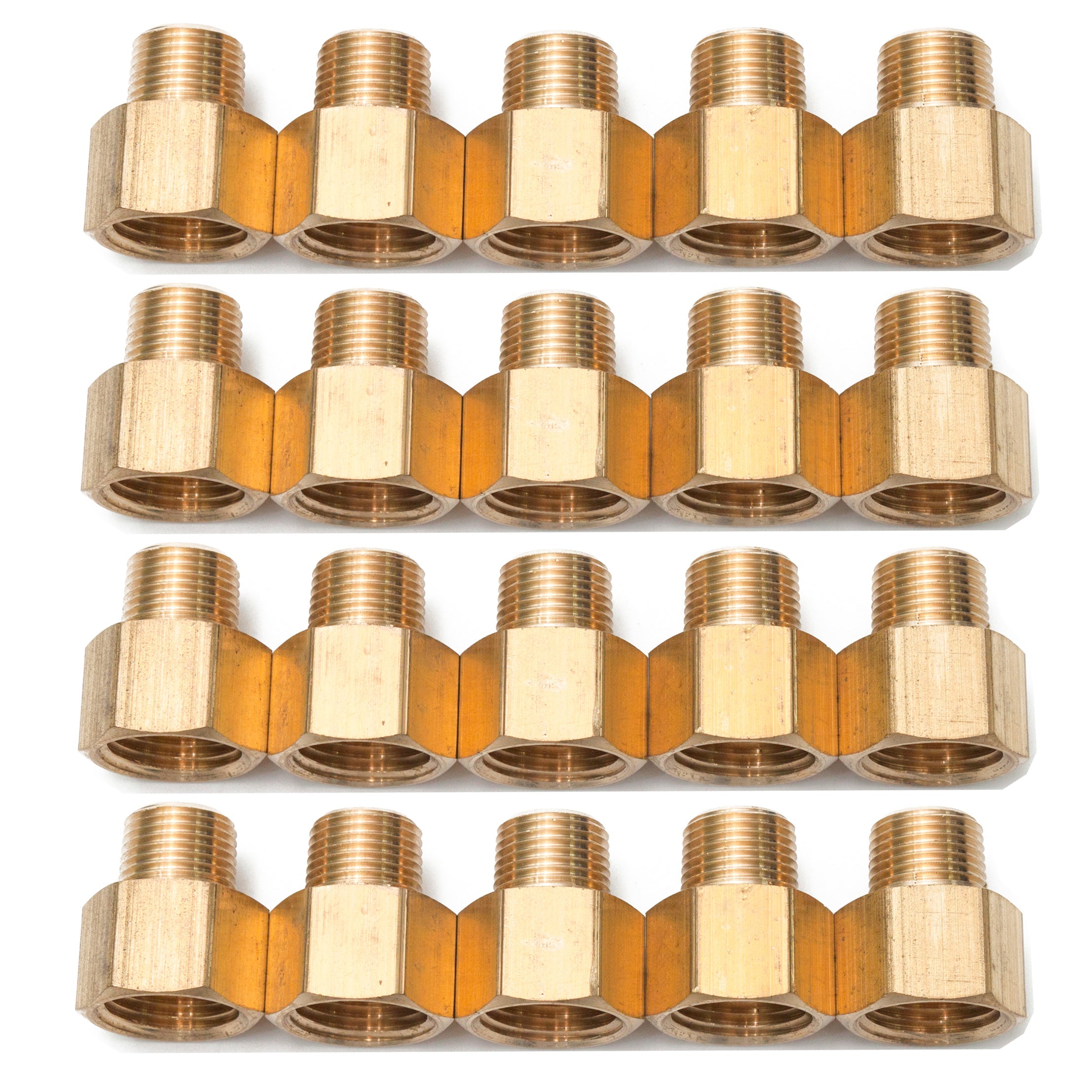 LTWFITTING Brass Pipe 1/2 Inch Female x 3/8 Inch Male NPT Adapter Fuel Gas Air(Pack of 20)