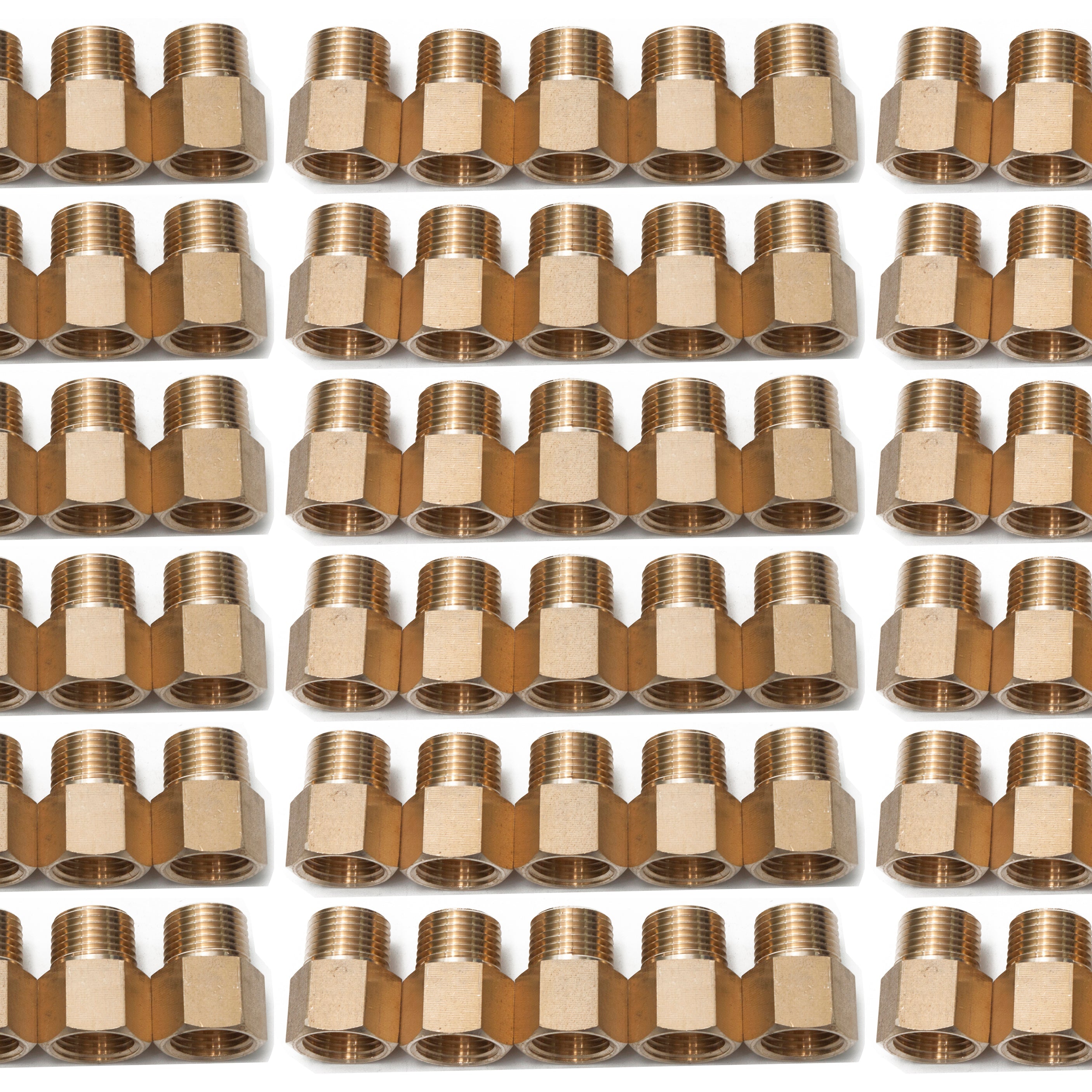LTWFITTING Brass Pipe 1/2 Inch Female x 1/2 Inch Male NPT Adapter Fuel Gas Air(Pack of 150)