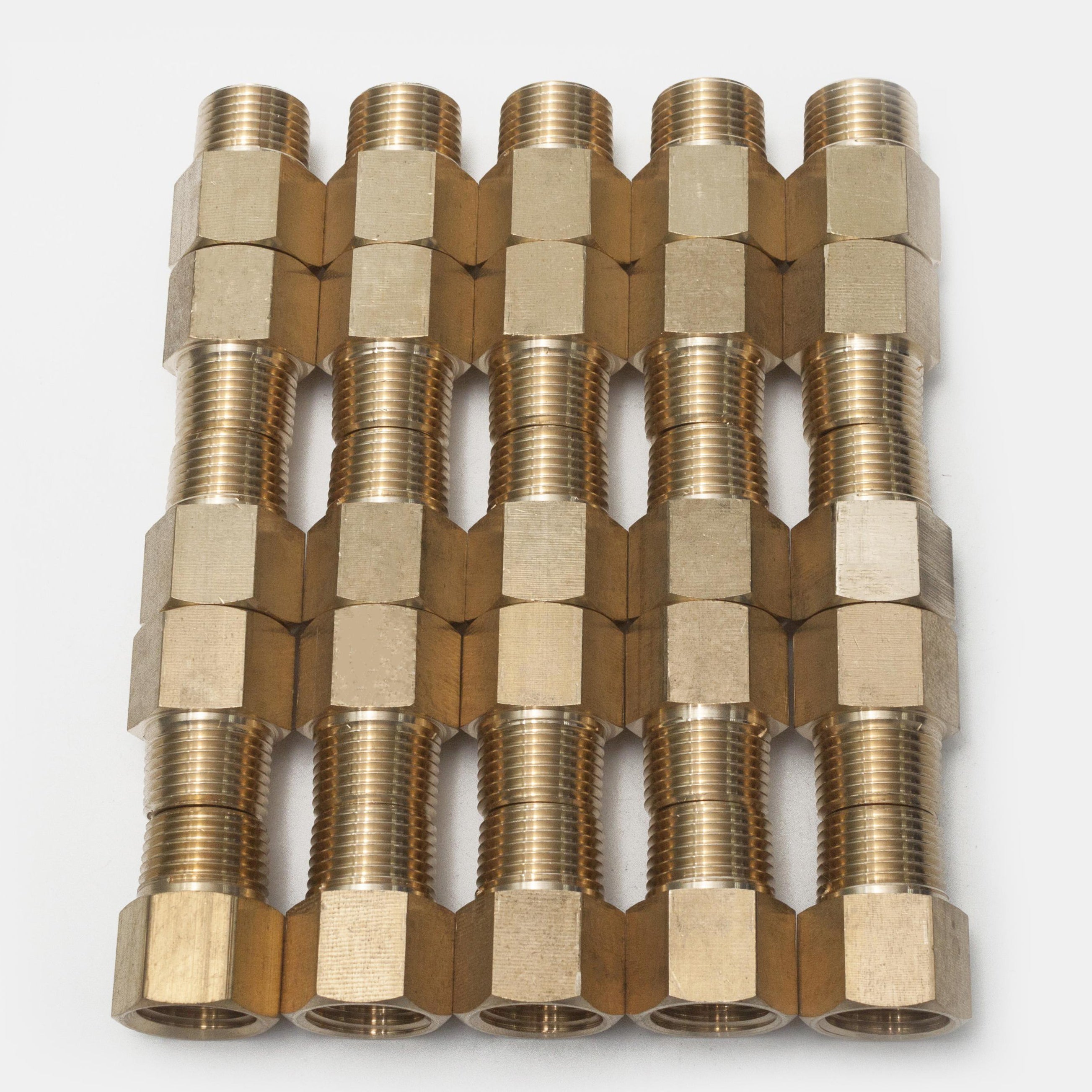 LTWFITTING Brass Pipe 1/2 Inch Female x 1/2 Inch Male NPT Adapter Fuel Gas Air(Pack of 25)