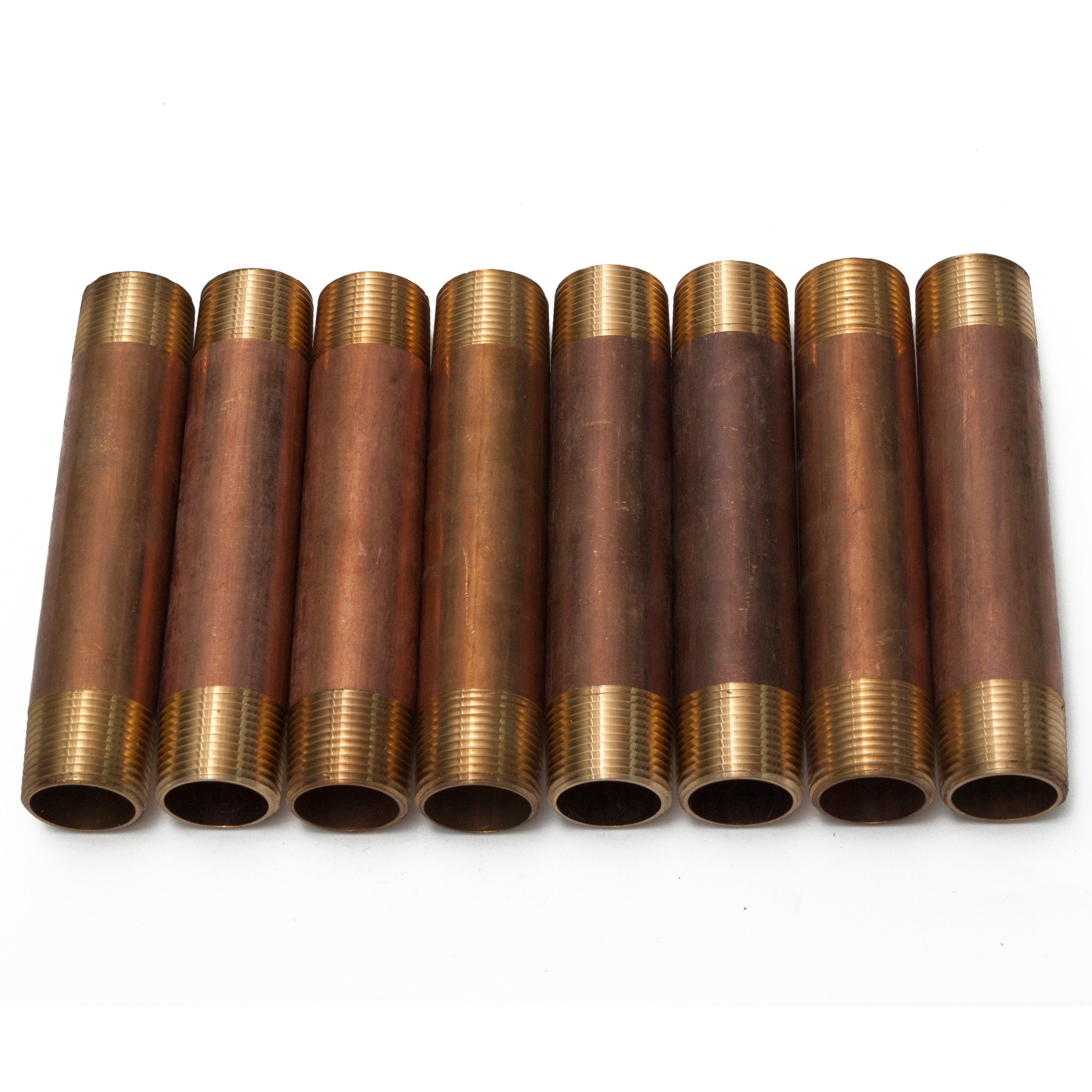 LTWFITTING Red Brass Pipe Fitting, Nipple, 3/4 Inch NPT Male X 5 Inch Length (Pack of 8)