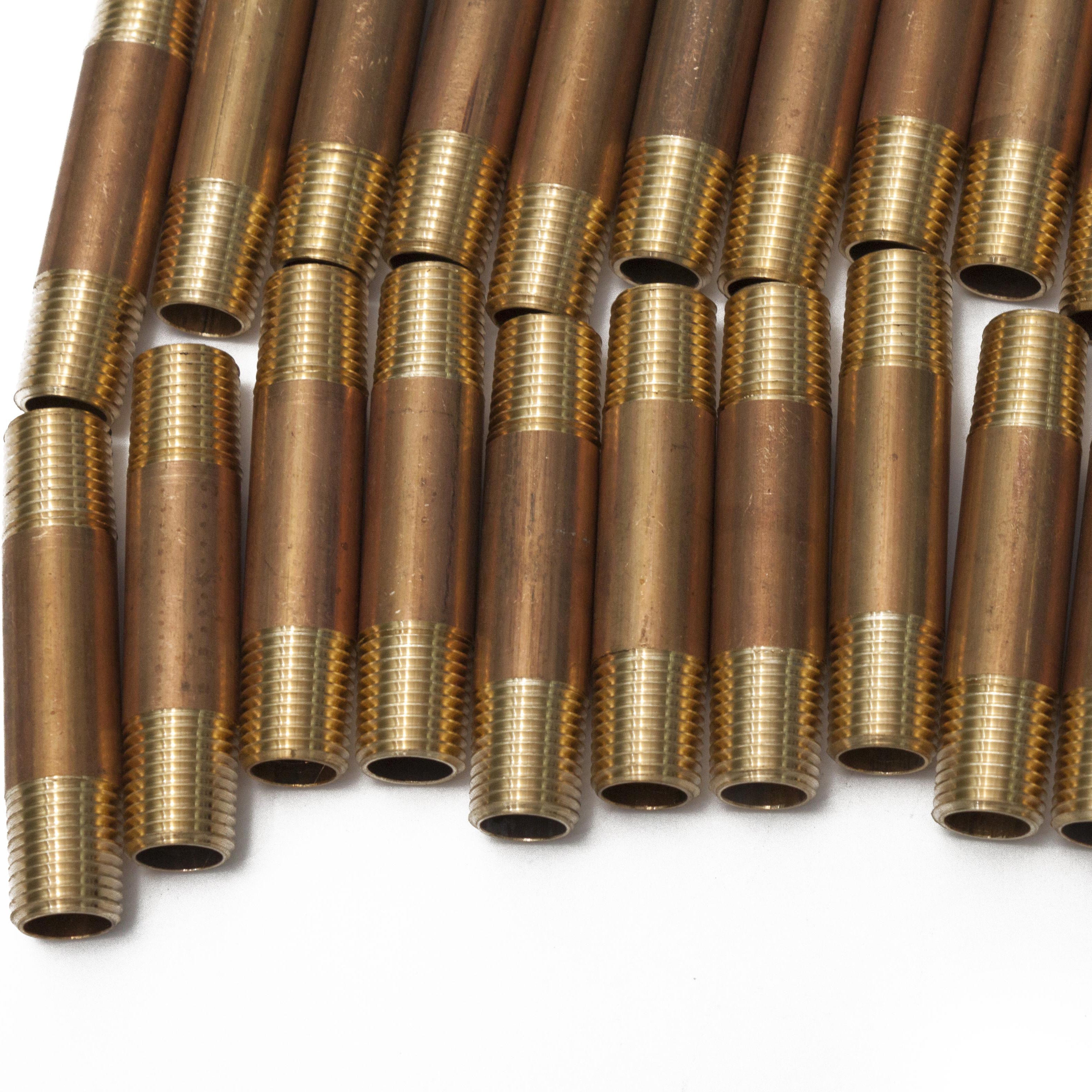 LTWFITTING Brass Pipe 2-1/2 Inch Long Nipple Fitting 1/4 Male NPT Air Water(Pack of 25)