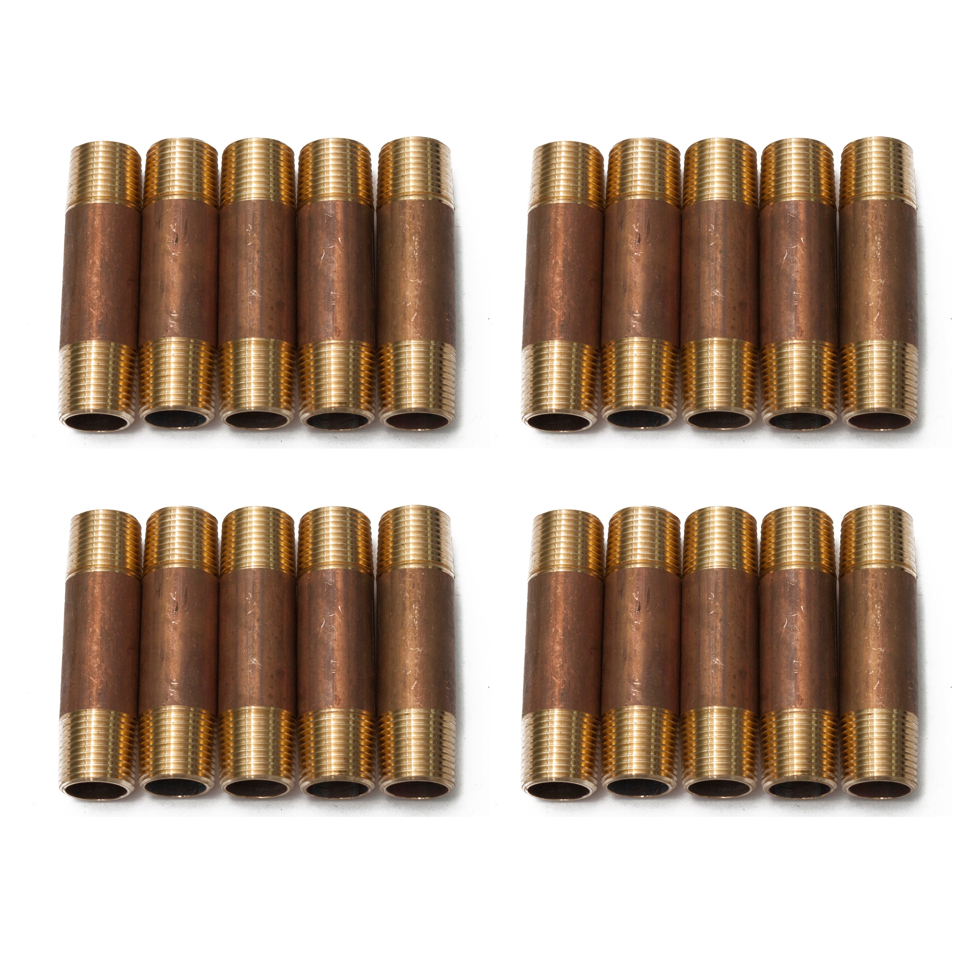 LTWFITTING Brass Pipe 2-1/2 Inch Long Nipple Fitting 3/8 Male NPT Air Water(Pack of 20)