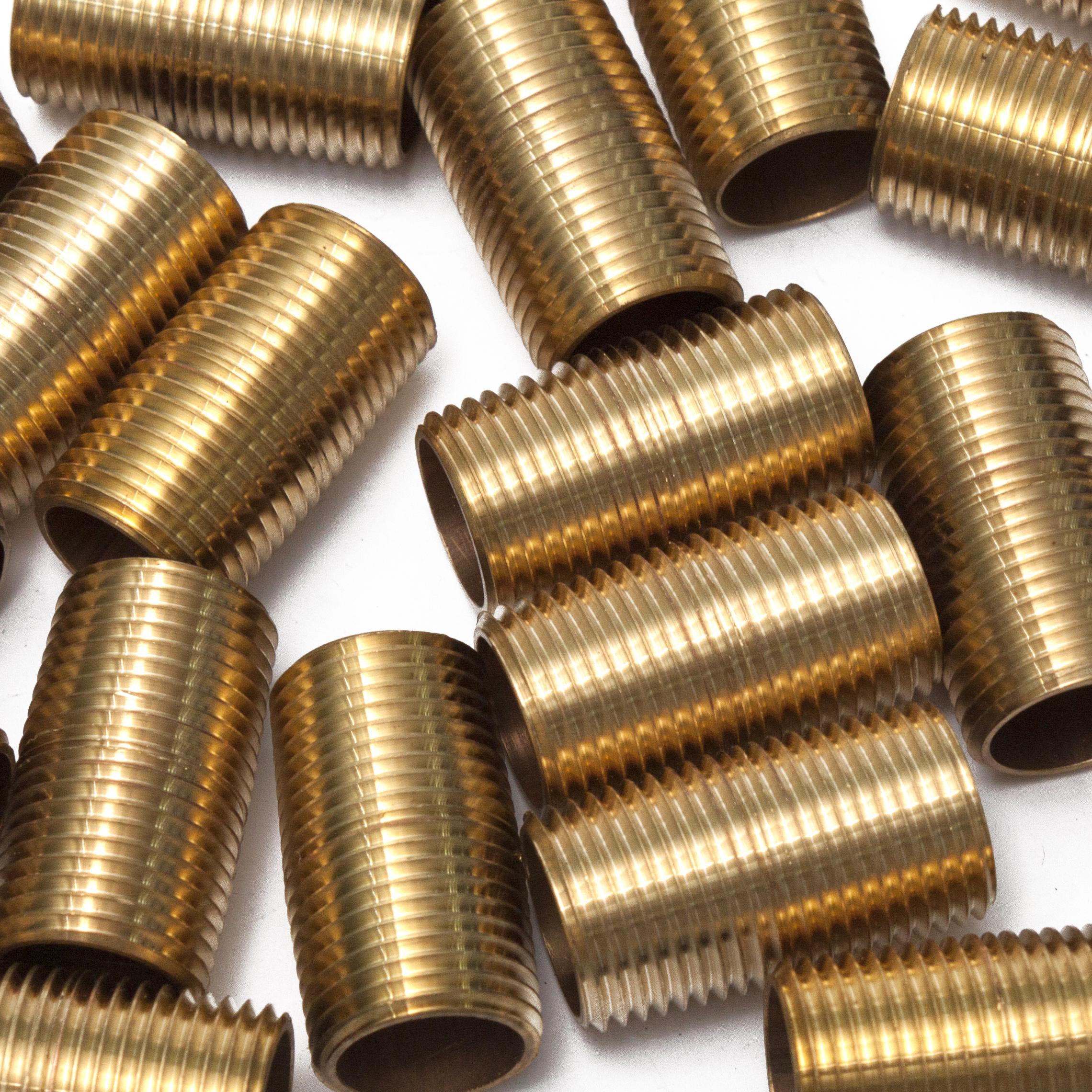 LTWFITTING Brass Pipe 1-1/2 Inch Long Nipples Fitting 1/2 Male NPT Air Water(Pack of 25)
