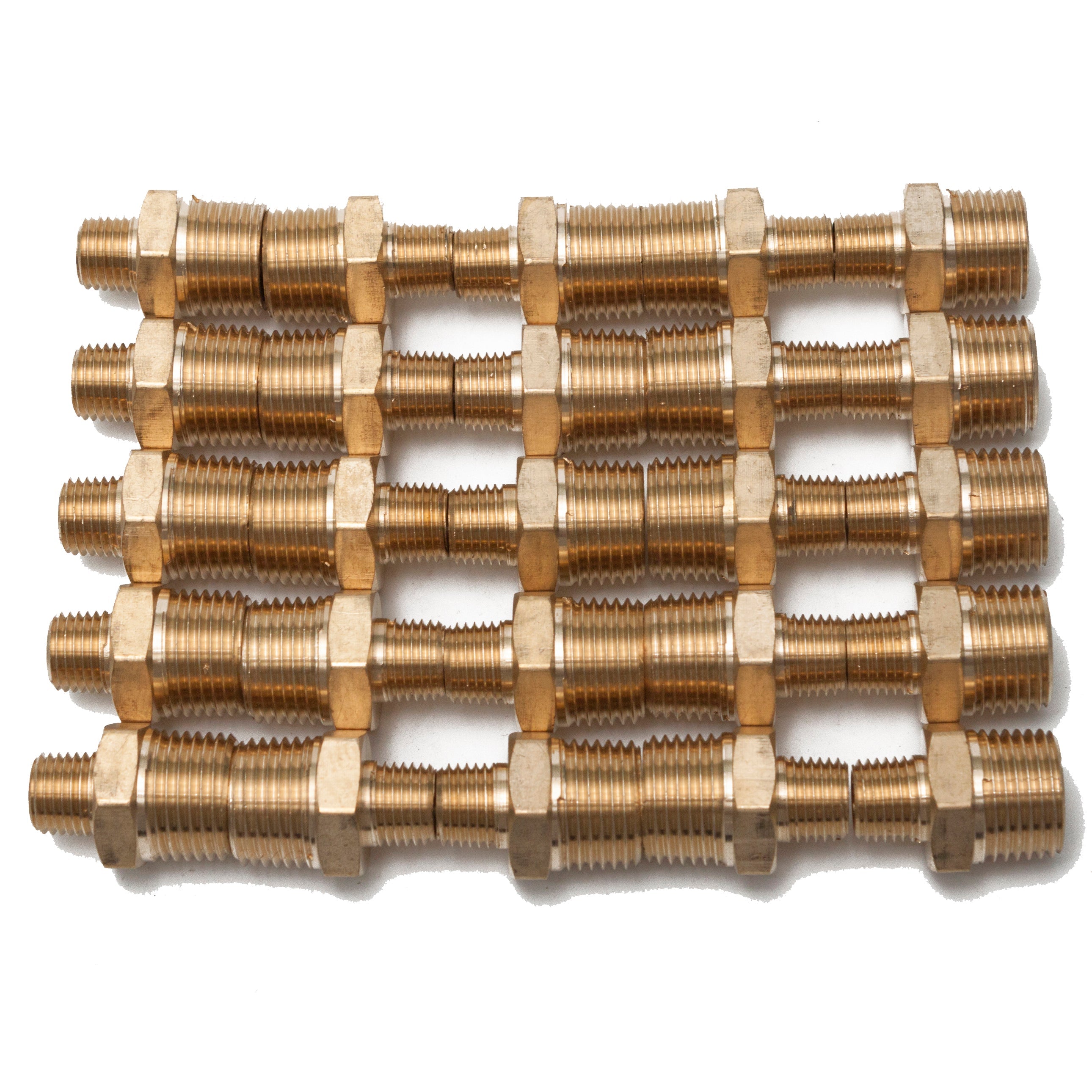LTWFITTING Brass Pipe Hex Reducing Nipple Fitting 1/2-Inch x 1/4-Inch Male NPT(Pack of 25)