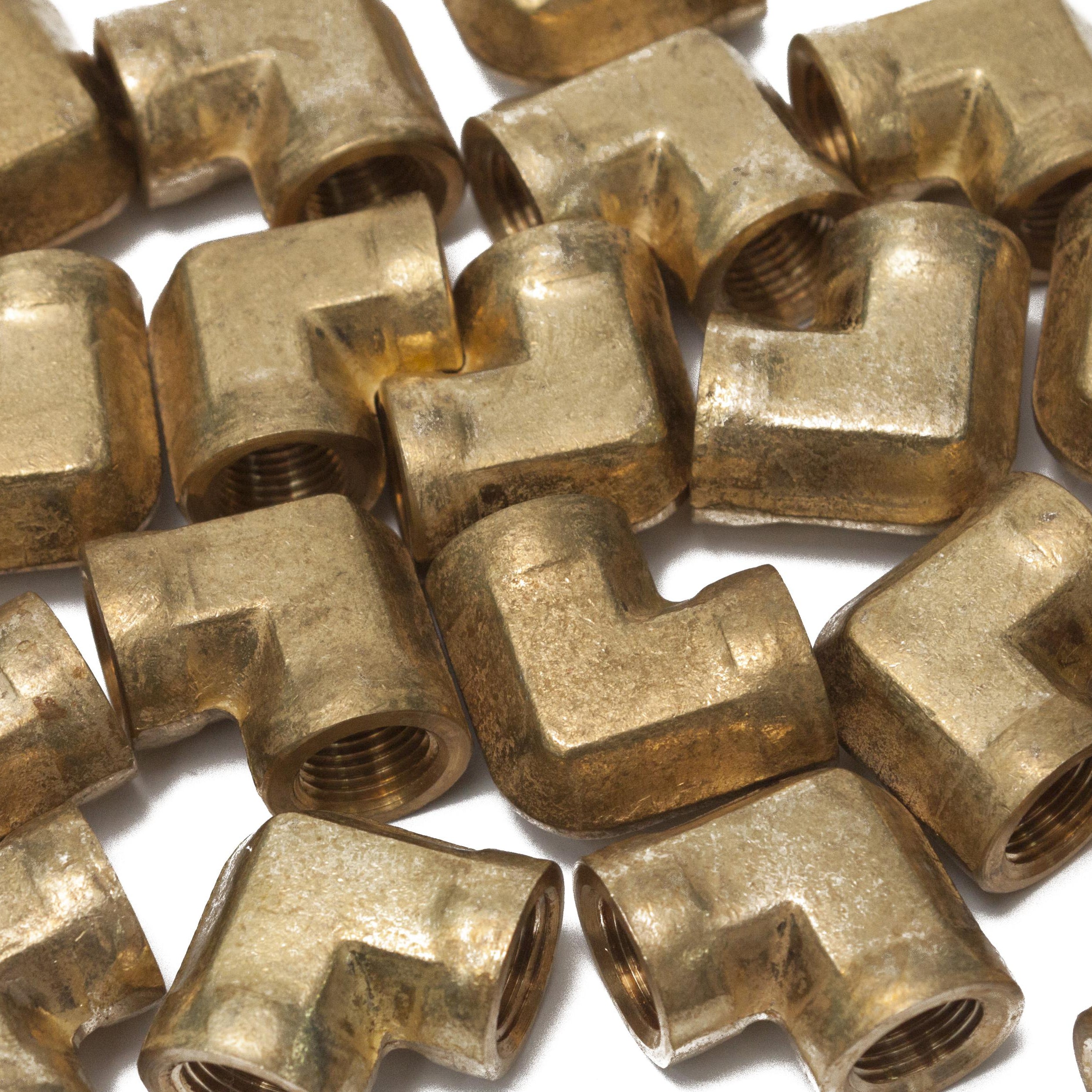 LTWFITTING Brass Pipe Fitting Female 90 Deg 1/8-Inch NPT Elbow Fuel Air(Pack of 25)
