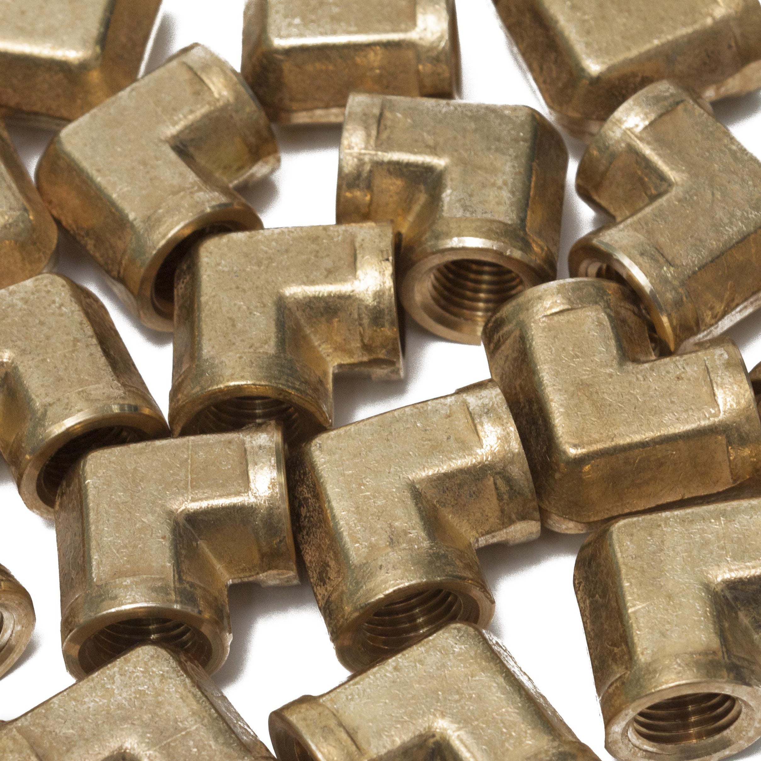 LTWFITTING Lead Free Brass Pipe Fitting 90 Deg 1/4 Inch Female NPT Elbow Air Fuel Water(Pack of 250)