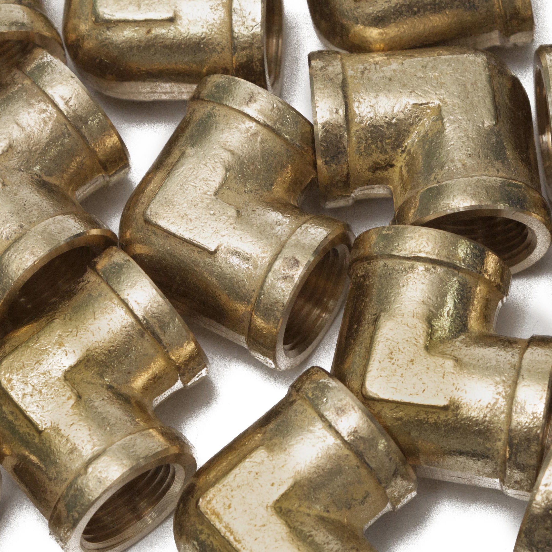 LTWFITTING Brass Pipe Fitting Female 90 Deg 3/8 NPT Elbow Fuel Air(Pack of 150)