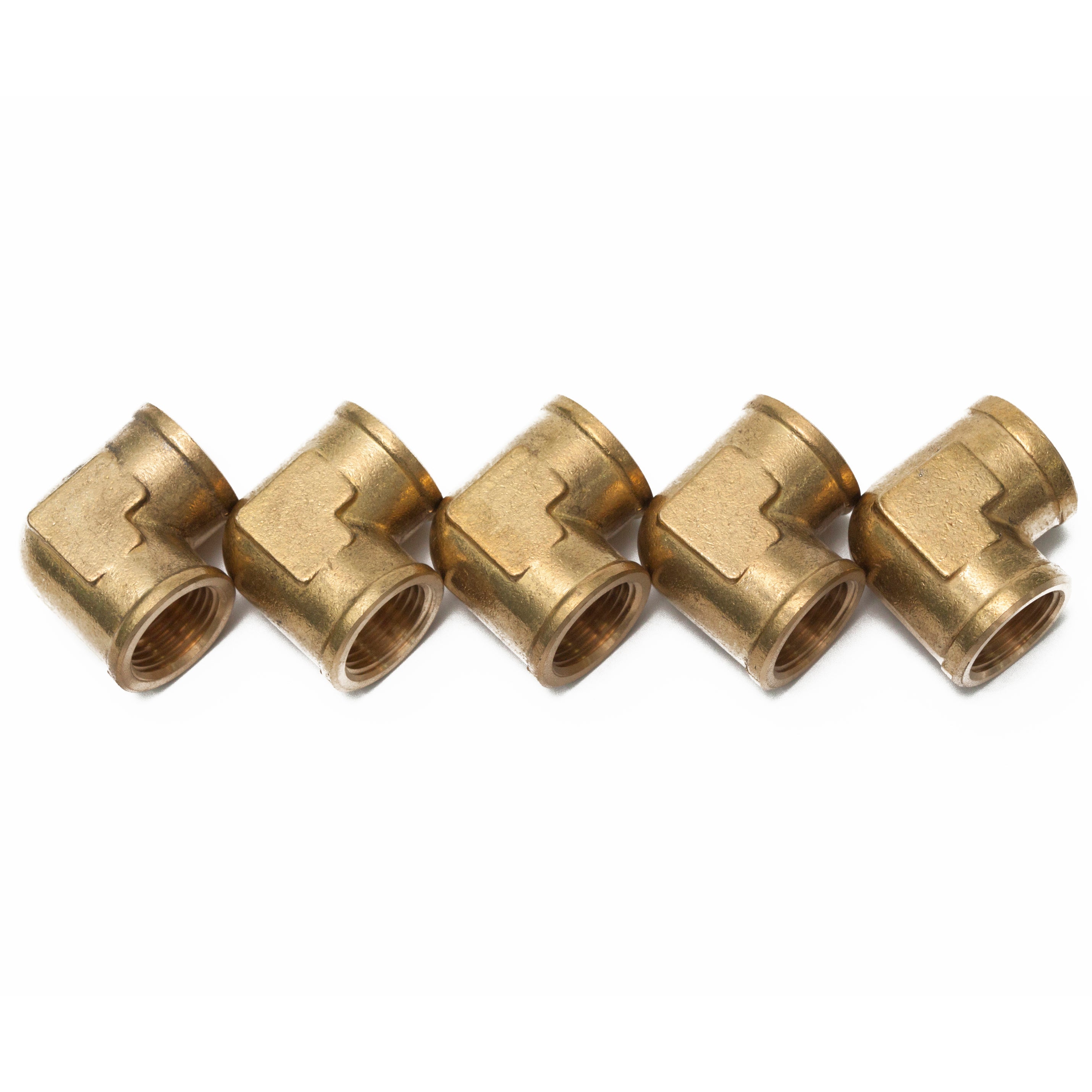 LTWFITTING Brass Pipe Fitting Female 90 Deg 1/2-Inch NPT Elbow Fuel Air(Pack of 5)